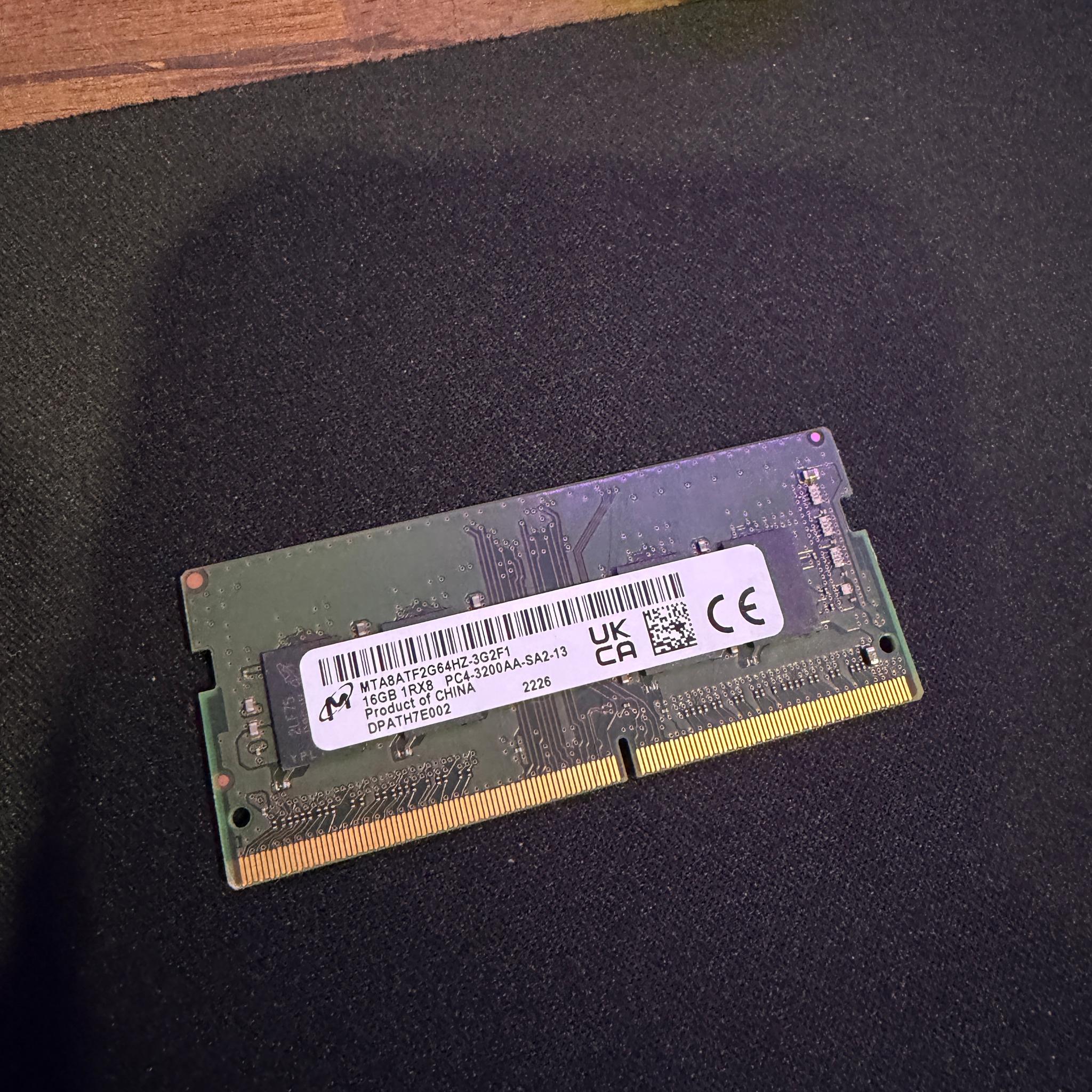 Micron 16gb 3200mhz DDR4 SO-Dimm laptop memory