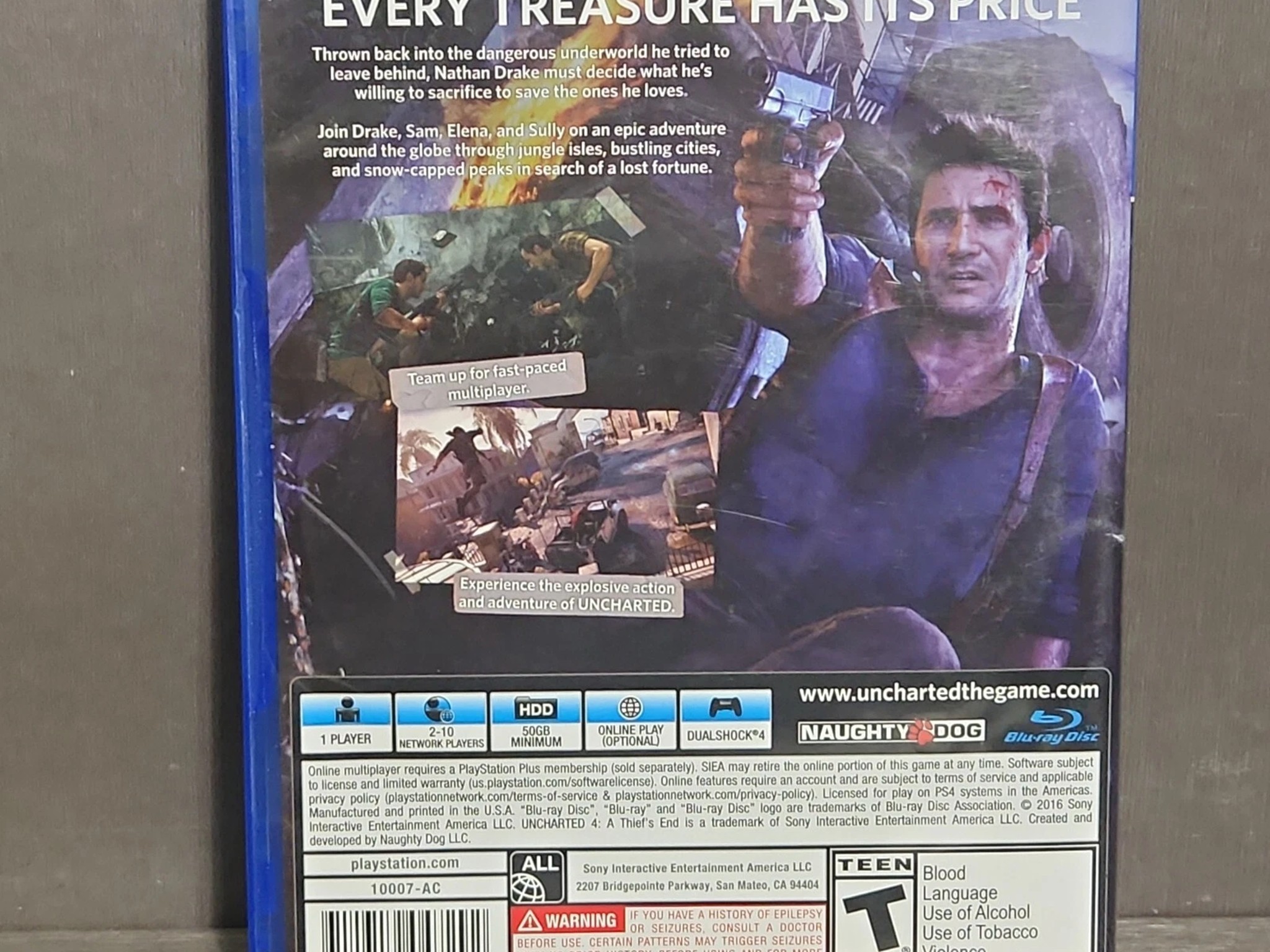 Uncharted 4: A Thief's End - Sony PlayStation 4 PS4 - Excellent Condition in Box