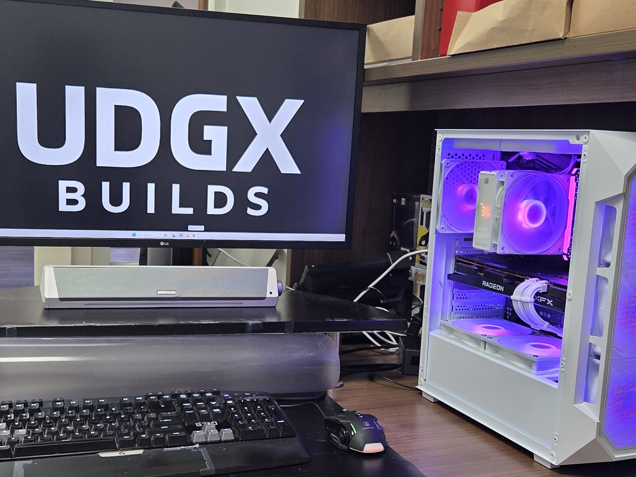 ❄️ UDGX Snowveil Shade — Ryzen 5 • RX 6700 10GB — 1080p/1440p White RGB Gaming PC