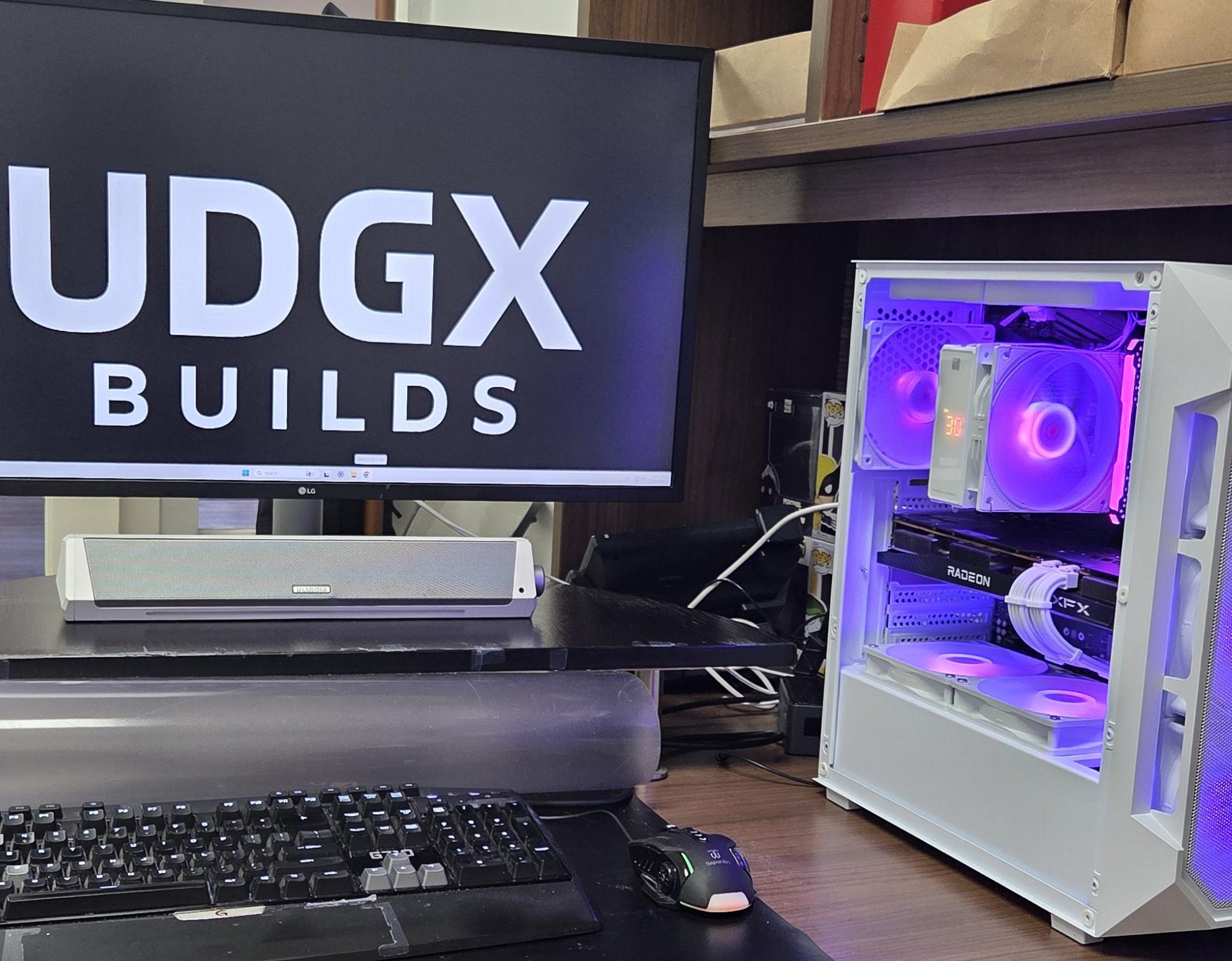 ❄️ UDGX Snowveil Shade — Ryzen 5 • RX 6700 10GB — 1080p/1440p White RGB Gaming PC