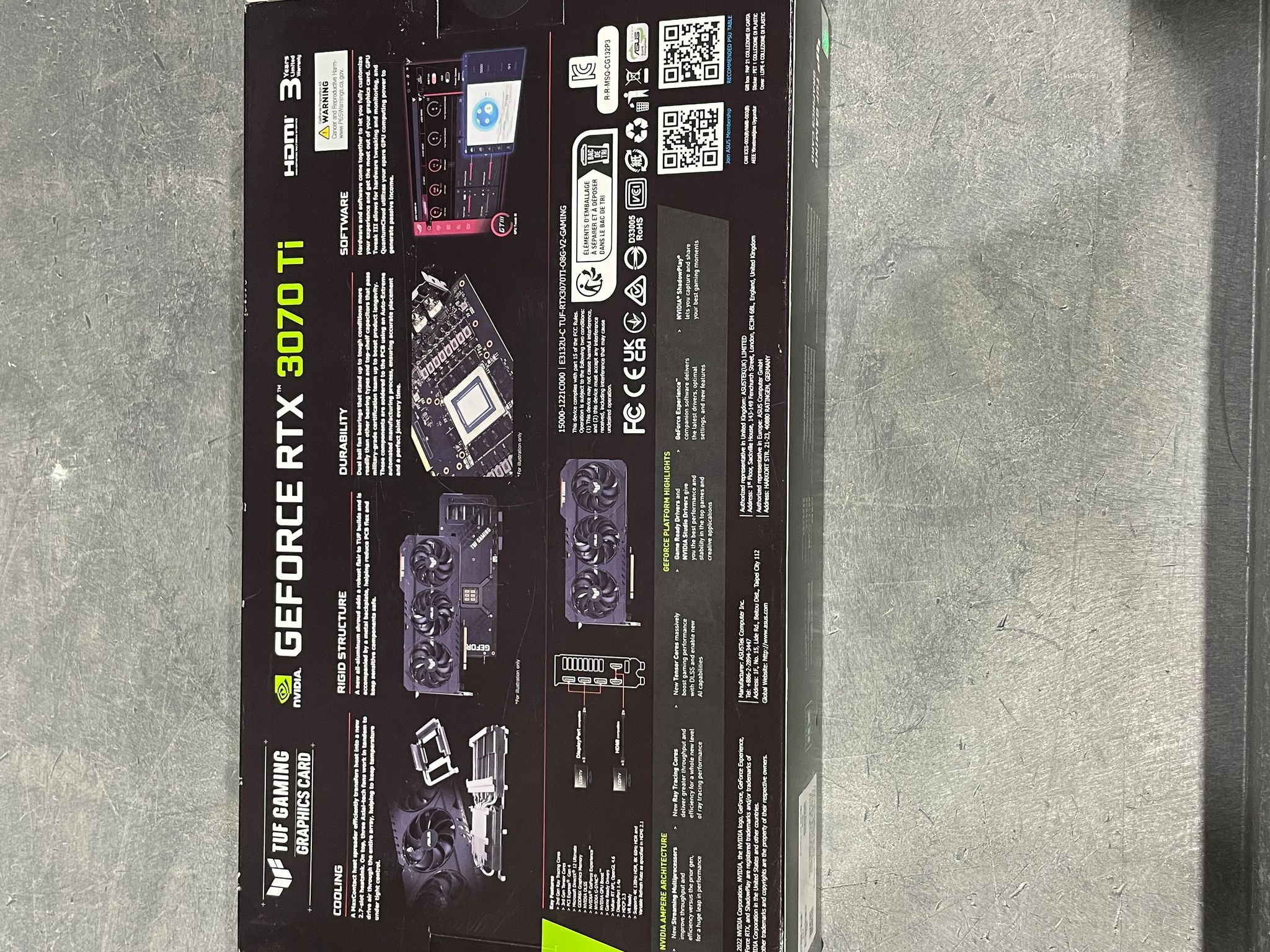 Asus RTX 3070 Ti TUF OC - PN#TUF-RTX3070TI-O8G-V2-GAMING