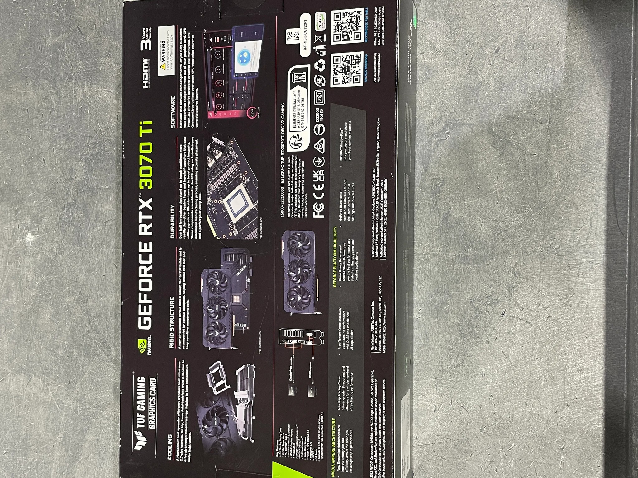 Asus RTX 3070 Ti TUF OC - PN#TUF-RTX3070TI-O8G-V2-GAMING