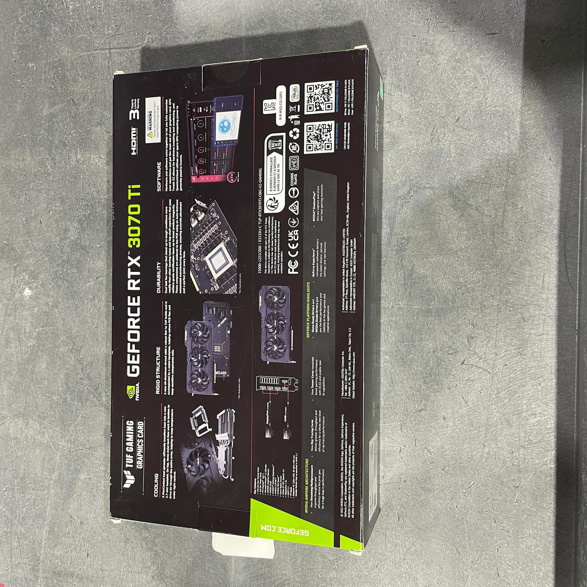 Asus RTX 3070 Ti TUF OC - PN#TUF-RTX3070TI-O8G-V2-GAMING