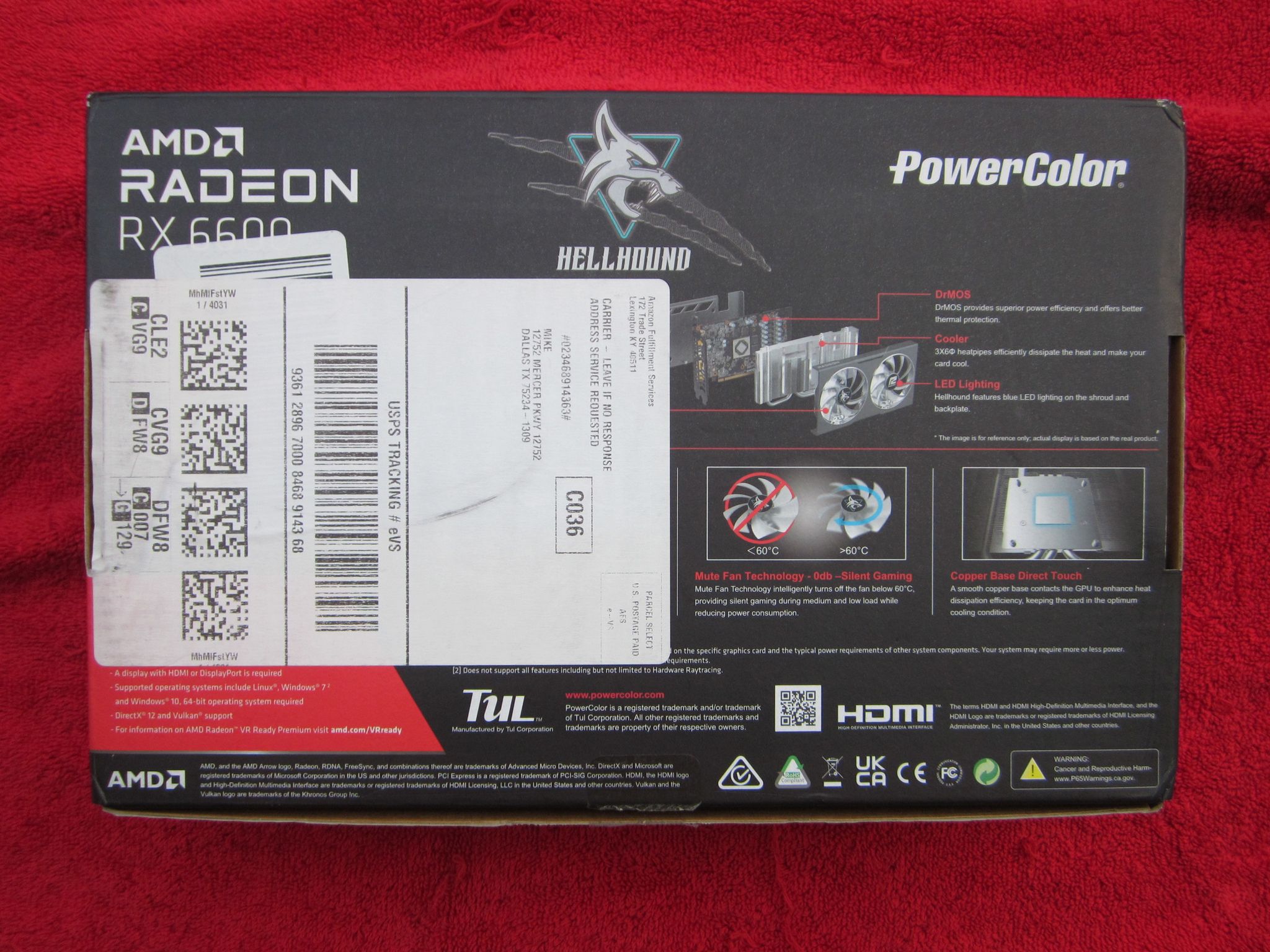 PowerColor Hellhound AMD Radeon RX 6600 8GB GDDR6 Graphics Card