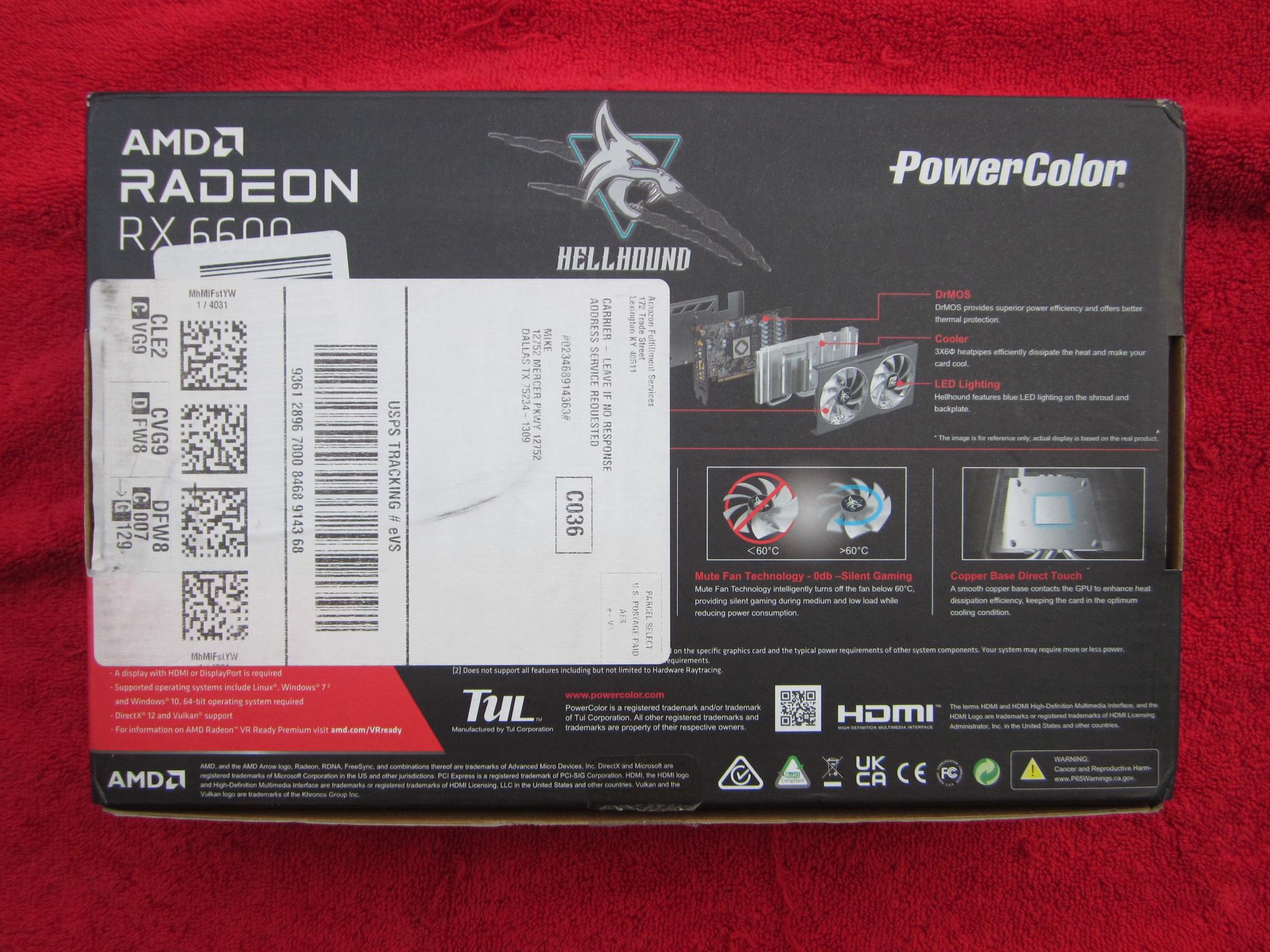 PowerColor Hellhound AMD Radeon RX 6600 8GB GDDR6 Graphics Card