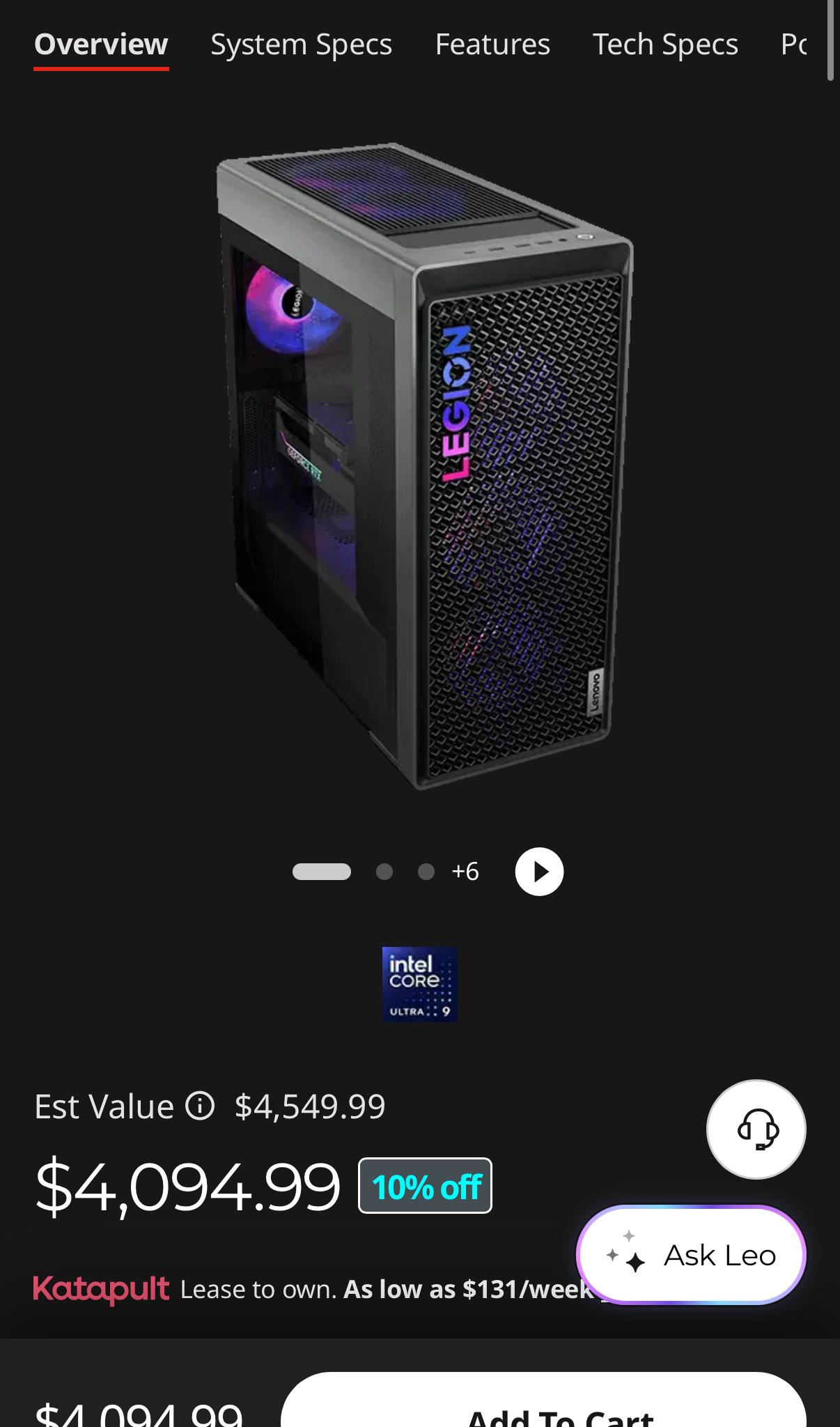 Lenovo Legion 7i Tower, RTX 5080, Intel ultra 9