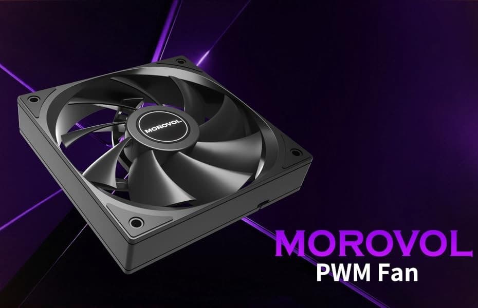 PC Case Fan 120mm Quiet Hydraulic Bearing, Adjustable Speed 600RPM-1600RPM, Great Heat Dissipation