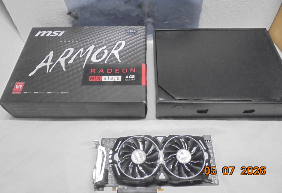 MSI RX 480 Armor 4GB OC/Like New/Open Box Condition