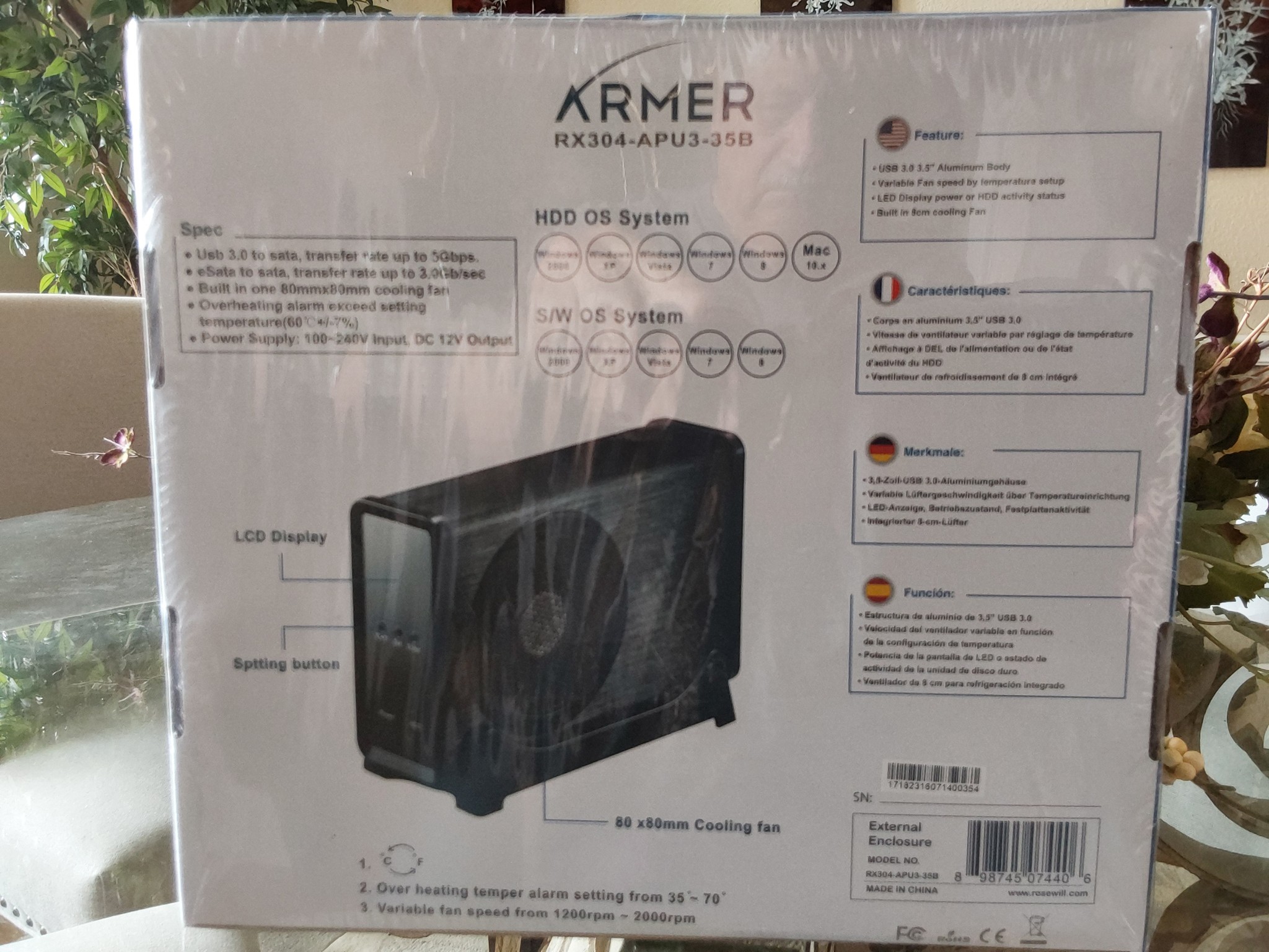 NEW Rosewill Armer – USB 3.0 & eSATA Aluminum External 3.5" Hard Drive Enclosure