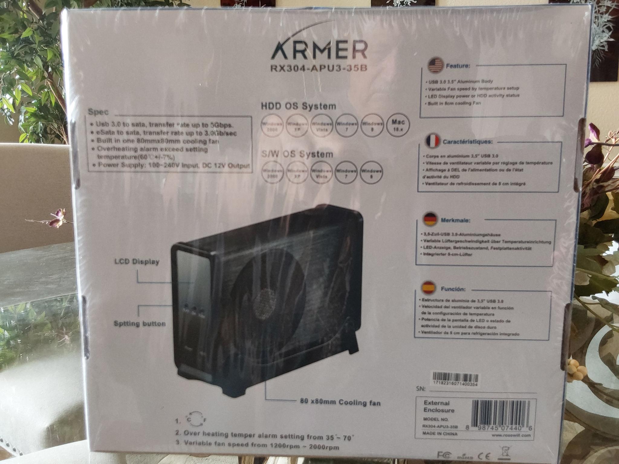 NEW Rosewill Armer – USB 3.0 & eSATA Aluminum External 3.5" Hard Drive Enclosure