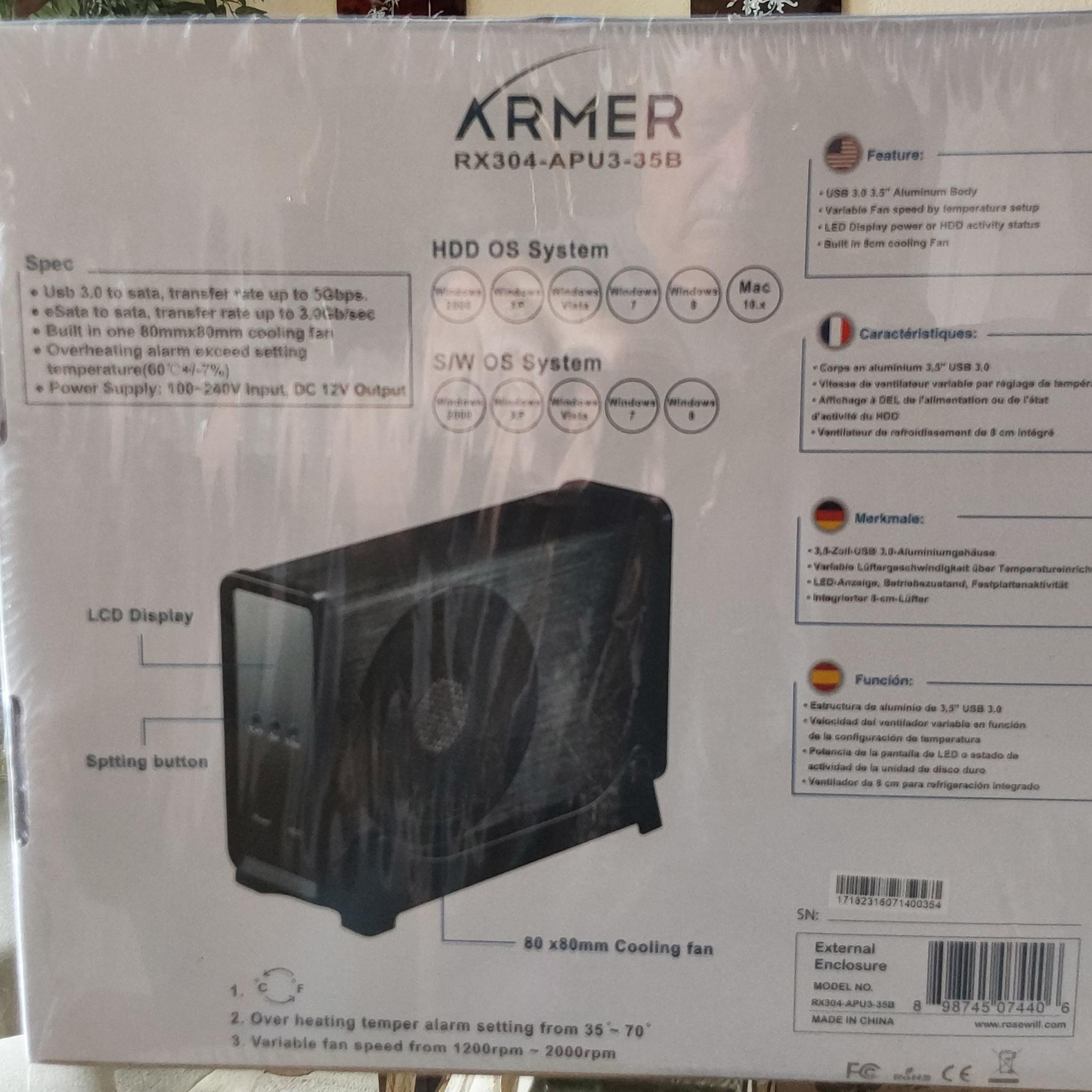 NEW Rosewill Armer – USB 3.0 & eSATA Aluminum External 3.5" Hard Drive Enclosure