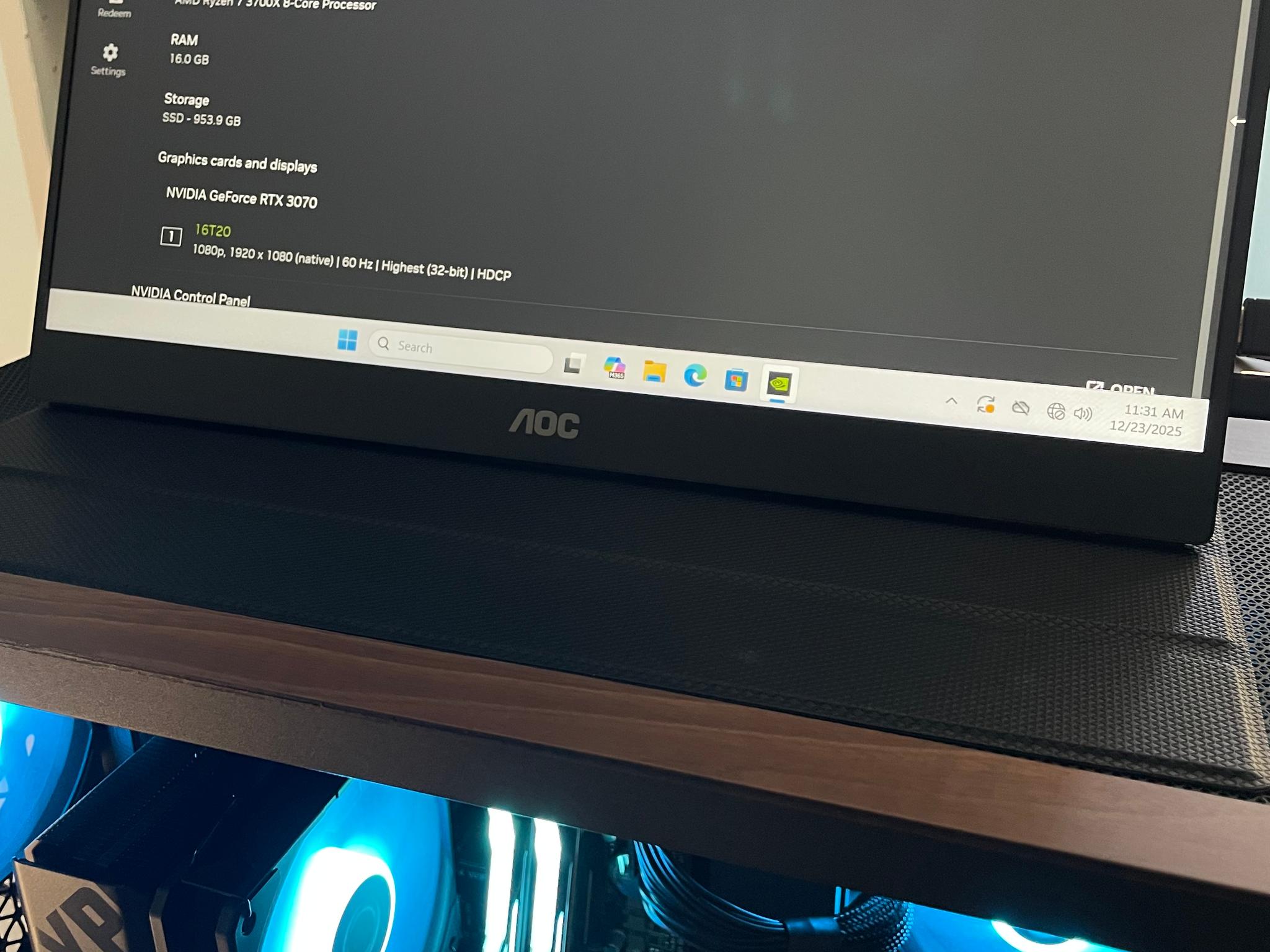 🧊🪵| RTX 3070 OC | Ryzen 7 3700X | 16GB DDR4 | 1TB