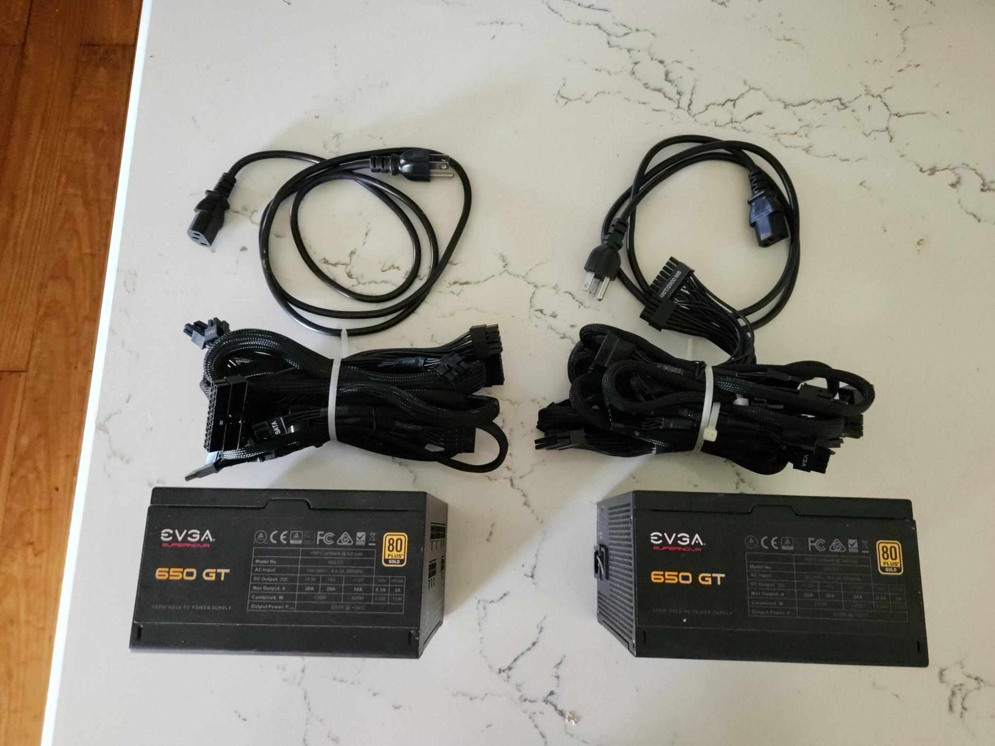 EVGA Supernova 650w GOLD RATED fully-modular all-black-cables
