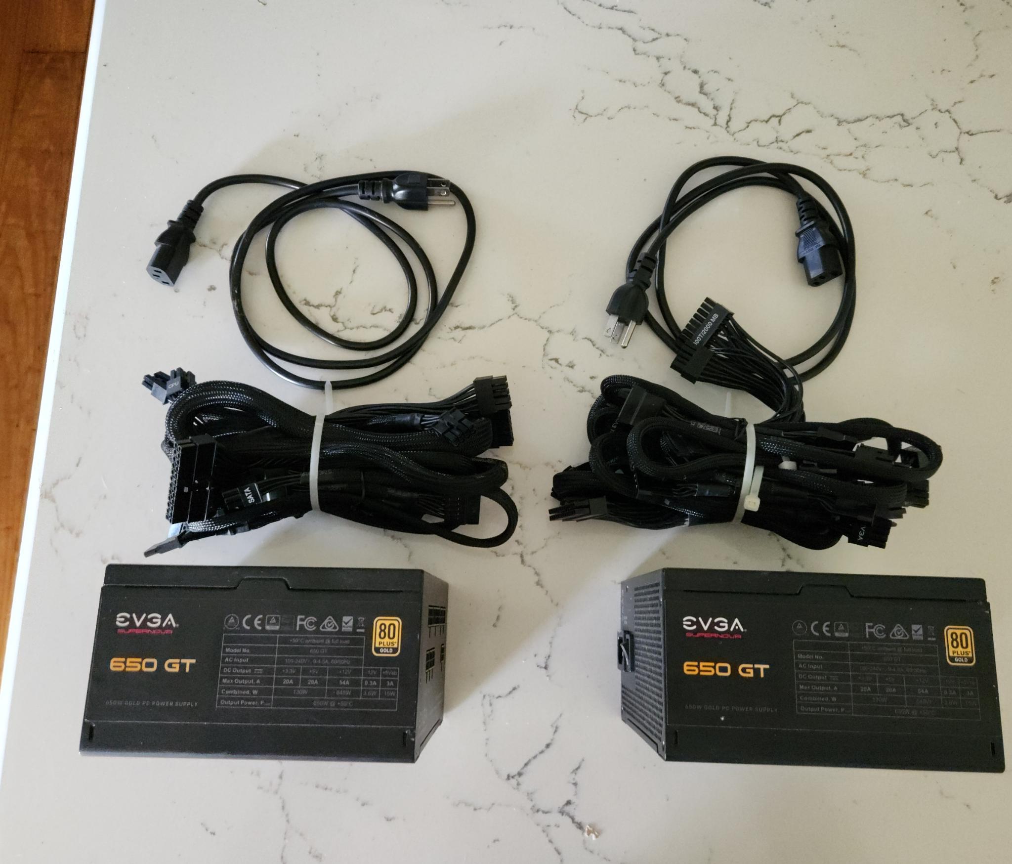 EVGA Supernova 650w GOLD RATED fully-modular all-black-cables
