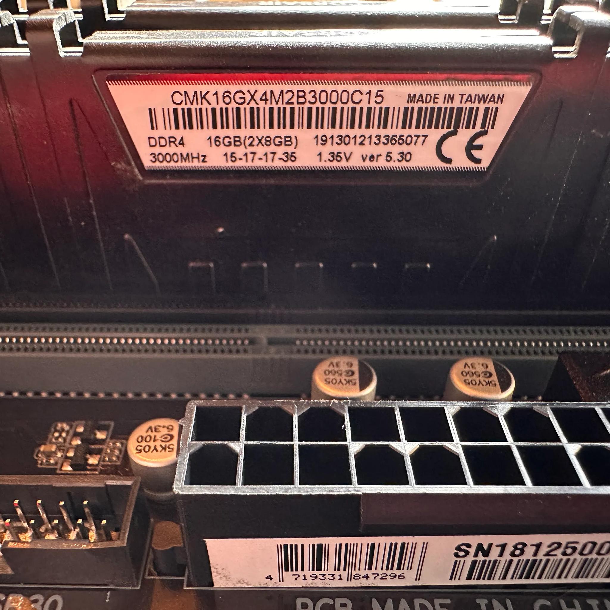 Corsair Vengeance LPX Ram, DDR4 3000 MHz, 2 x 8 GB Sticks, 16GB Total