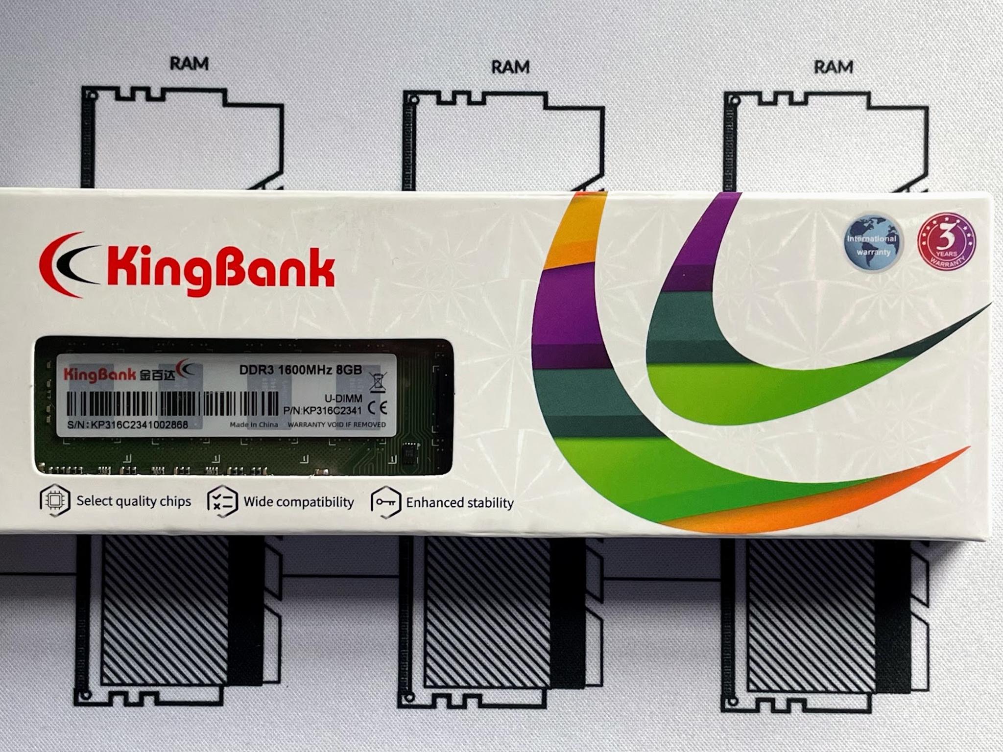 Kingbank DDR3 8GB Kit (1x8GB) 1600 MHz DDR3 CL 11-11-11-28 (KP316C2341) RAM MEMORY