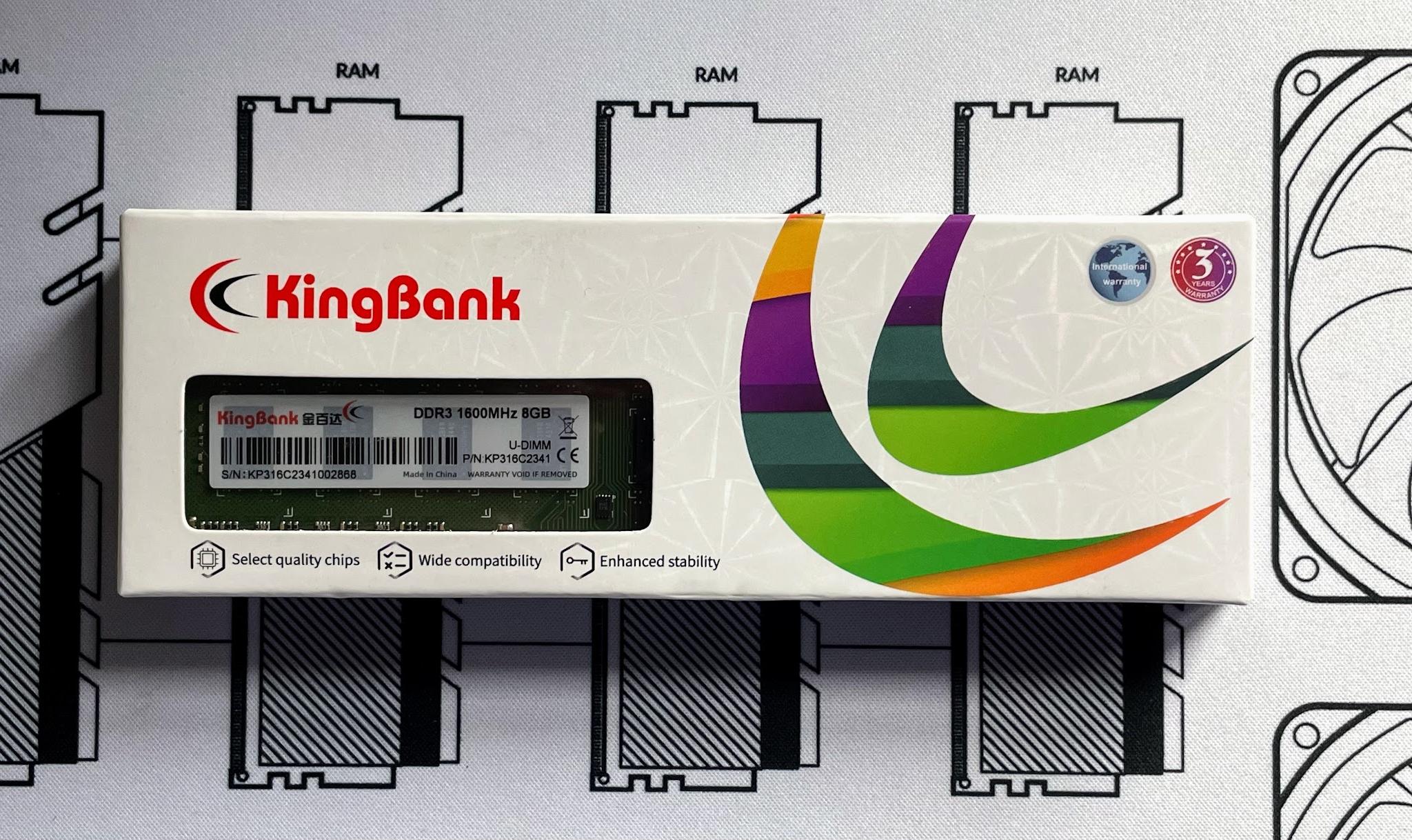 Kingbank DDR3 8GB Kit (1x8GB) 1600 MHz DDR3 CL 11-11-11-28 (KP316C2341) RAM MEMORY