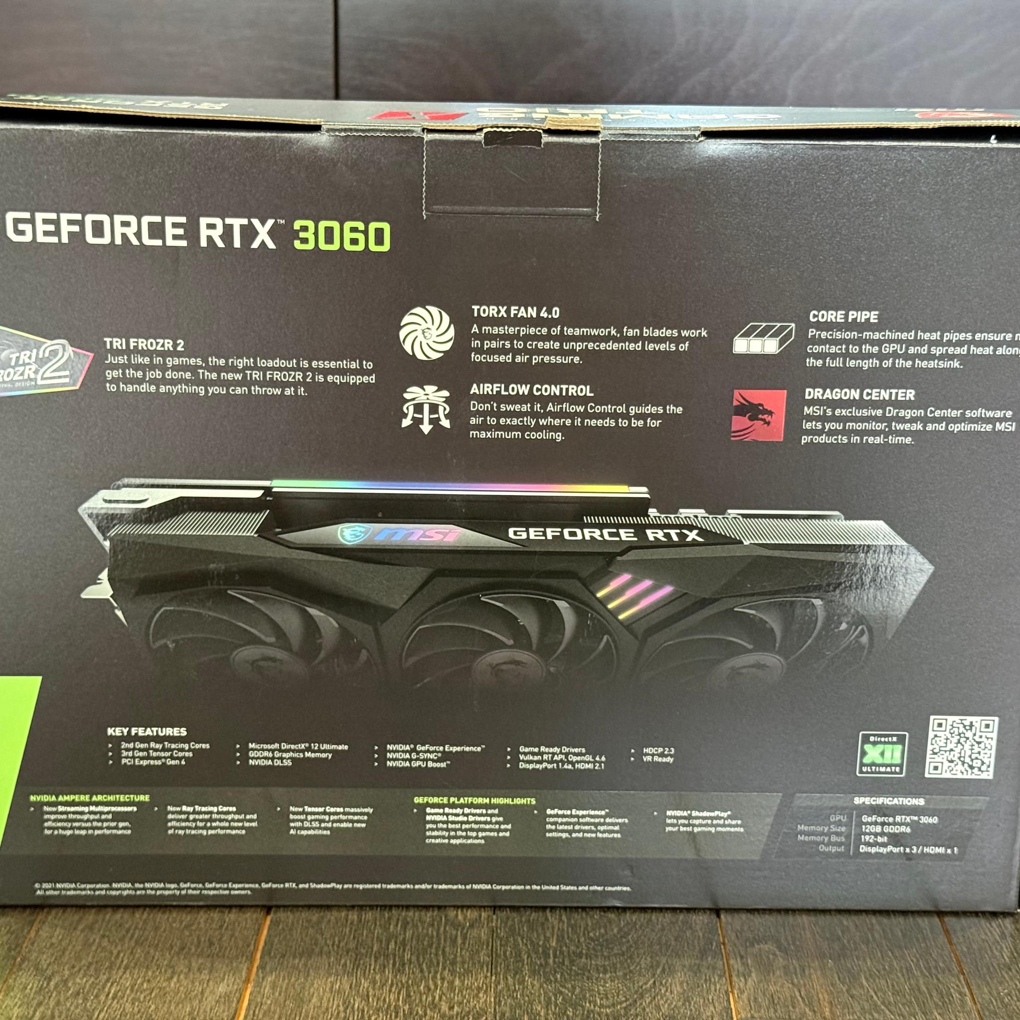 MSI NVIDIA GeForce RTX 3060 Gaming X Trio 12GB GDDR6 Graphics Card - Boxed
