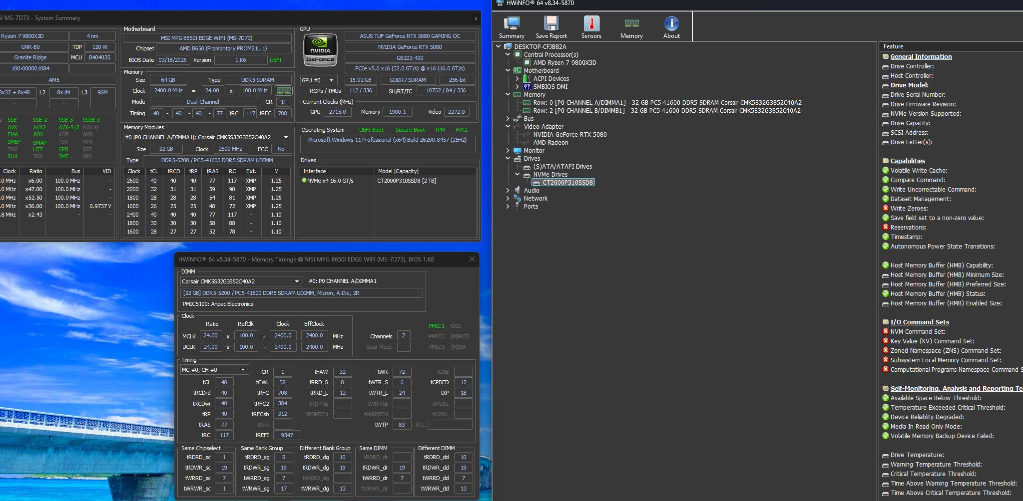 "Project Obsidian Nano" | 9800X3D | 5080 TUF | 64GB DDR5 | 2TB Nvme |