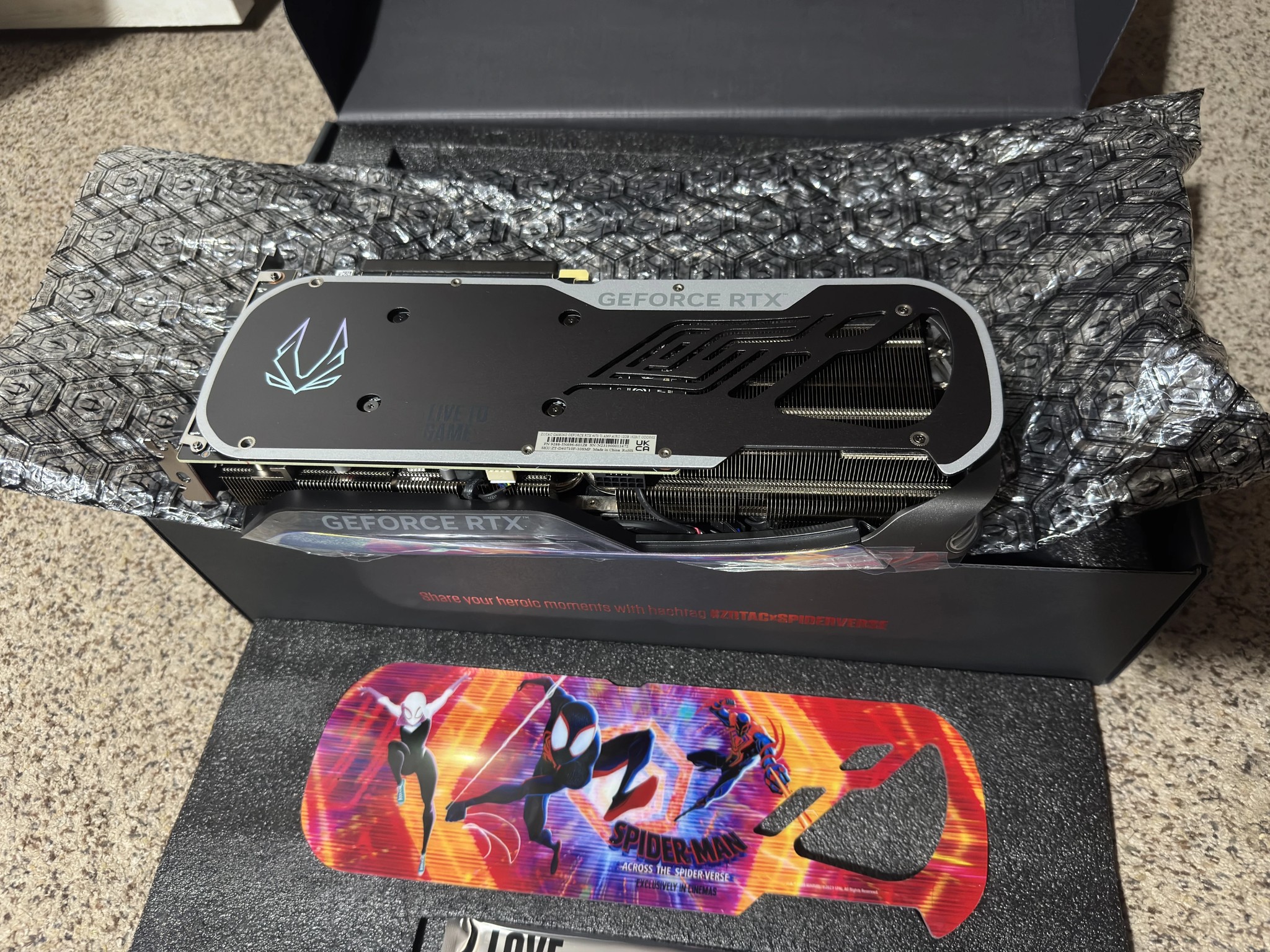 Spiderman Edition - ZOTAC GAMING GeForce RTX 4070 Ti AMP Extreme AIRO - OPEN BOX - Rare