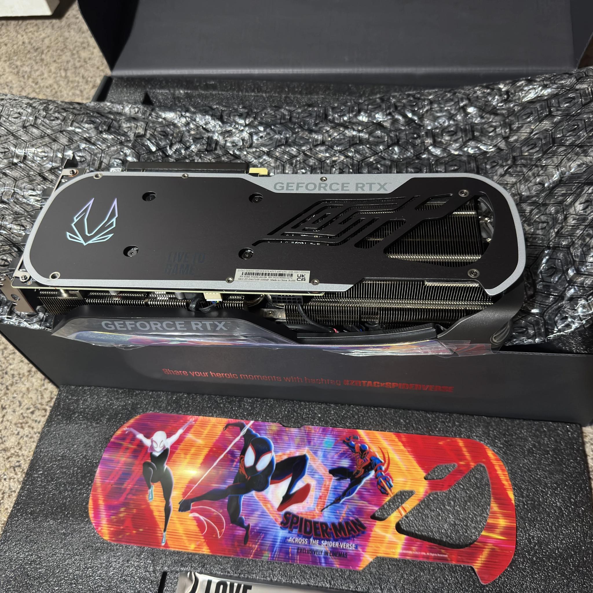 Spiderman Edition - ZOTAC GAMING GeForce RTX 4070 Ti AMP Extreme AIRO - OPEN BOX - Rare