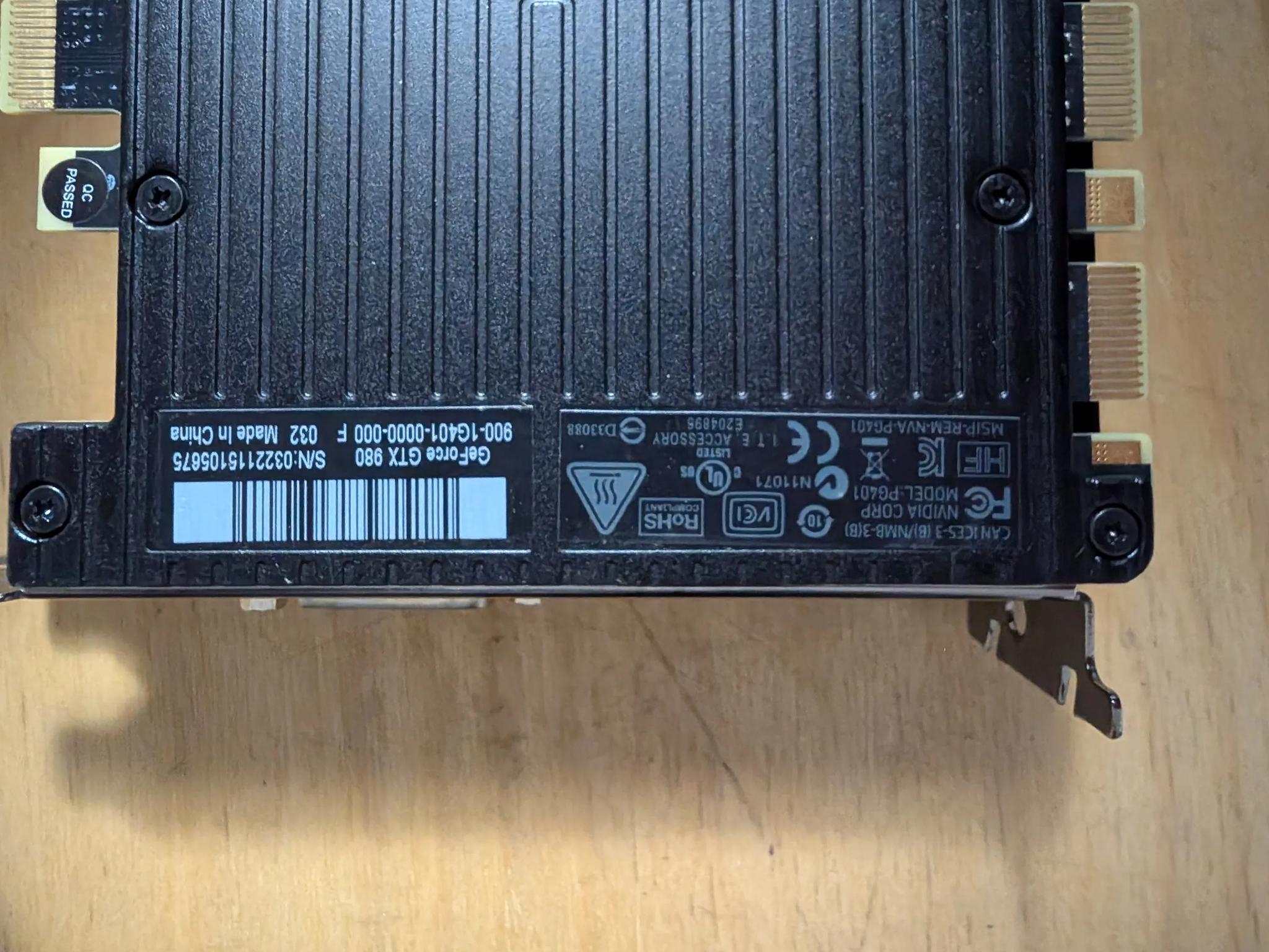 Nvidia GTX 980 4GB graphics card