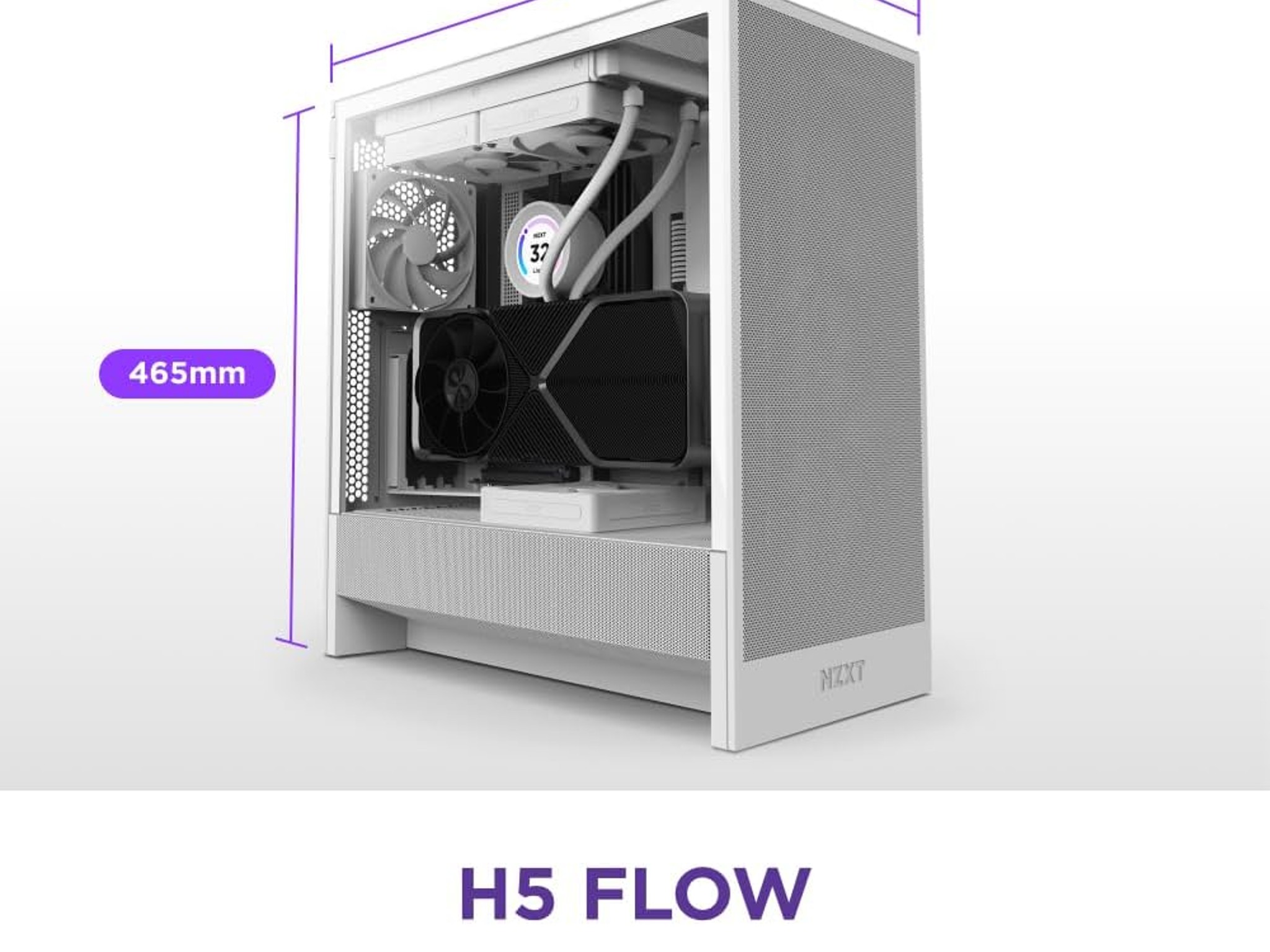 *NIB* NZXT H5 Flow 2024 - Compact ATX Mid-Tower PC Gaming Case - High Airflow - White