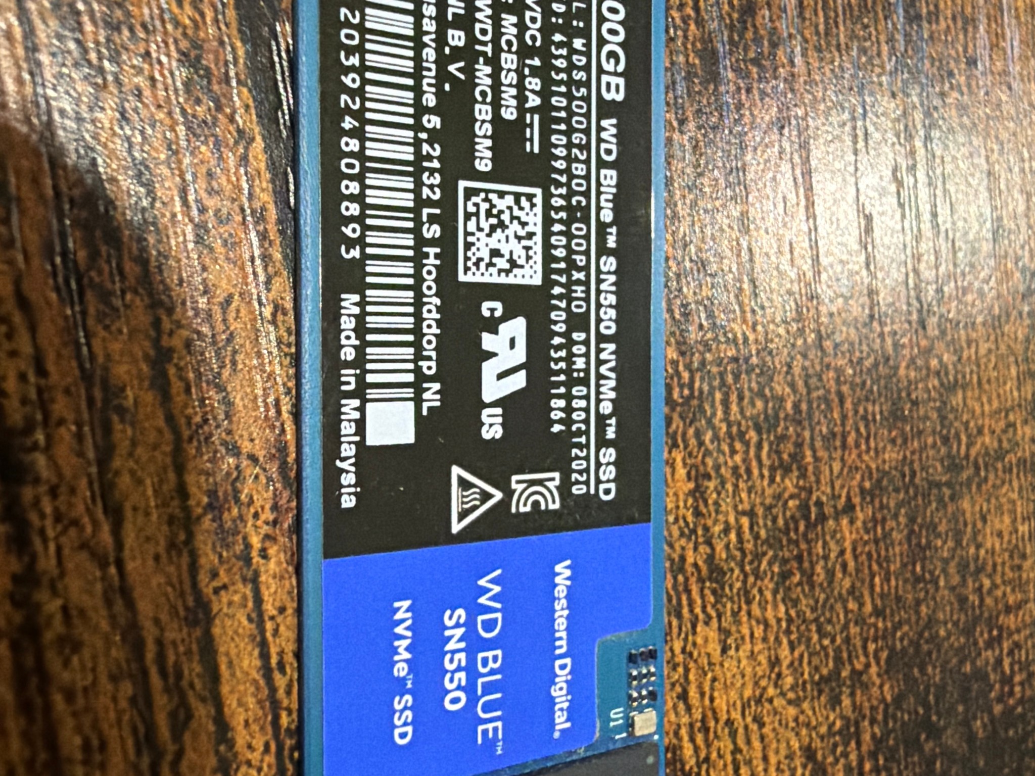 Western Digital WD Blue SN550 NVMe 500GB SSD
