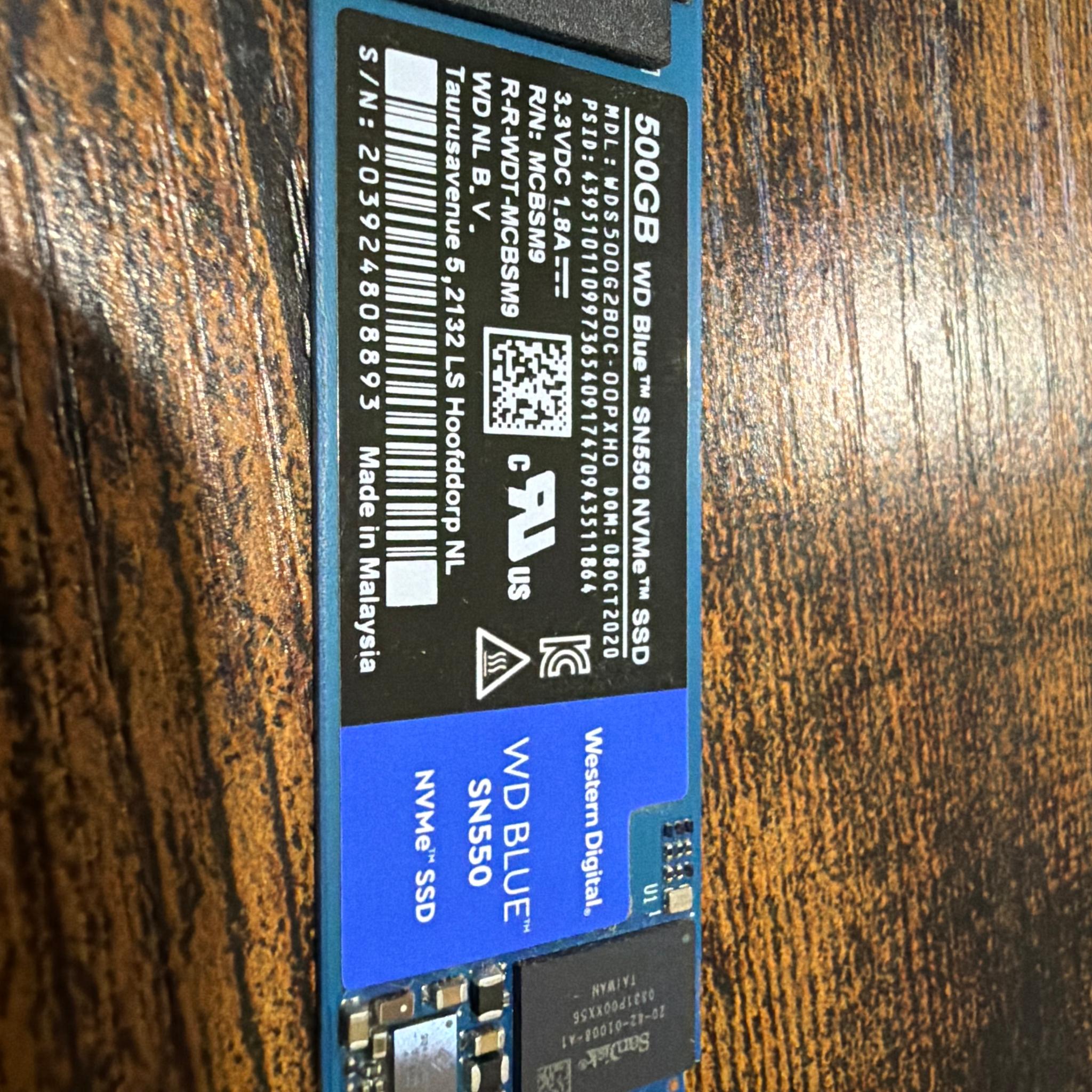 Western Digital WD Blue SN550 NVMe 500GB SSD