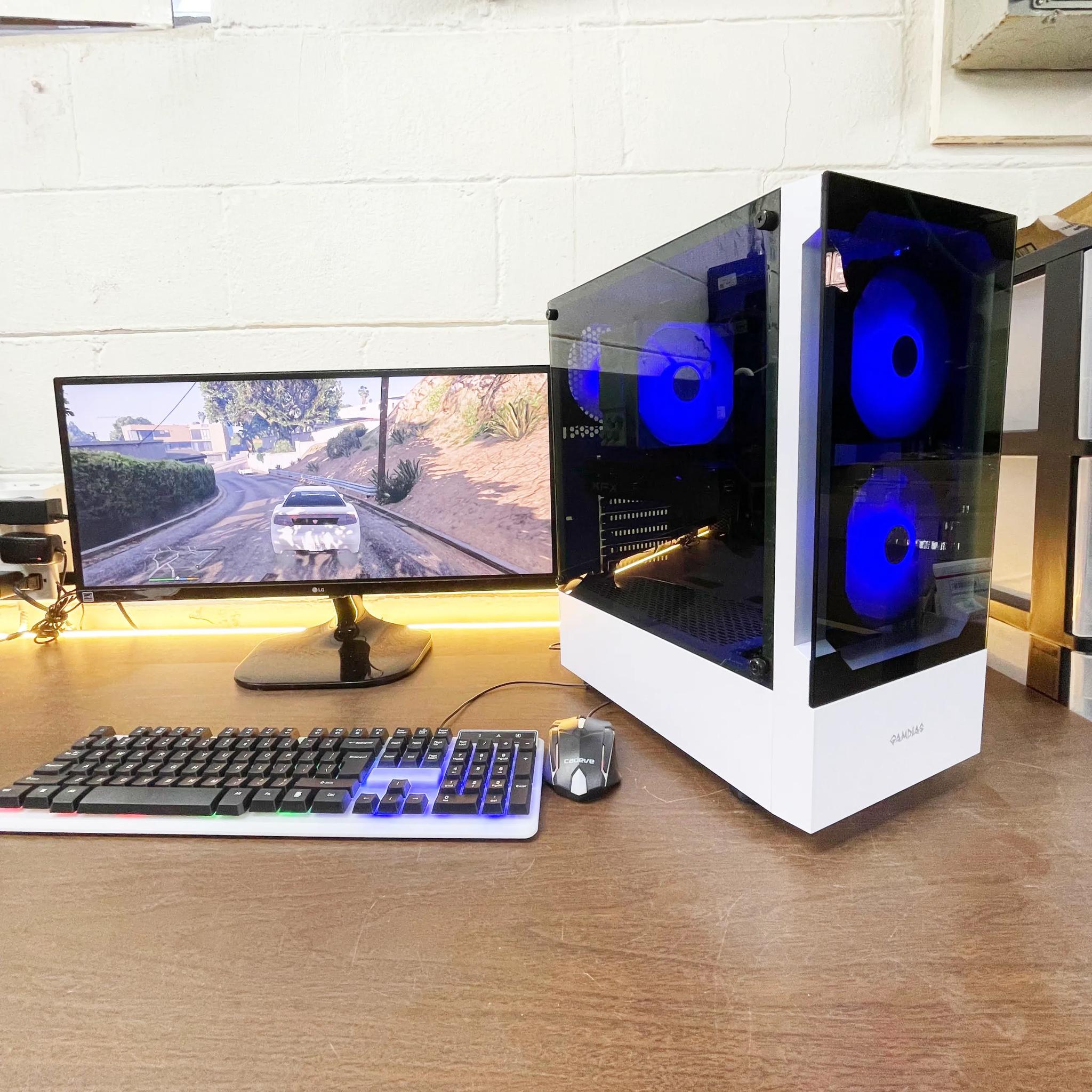 Sleeky Gaming PC | Intel i5 / AMD RX580 / 8GB / 1.1TB Win 11 Pro WiFi