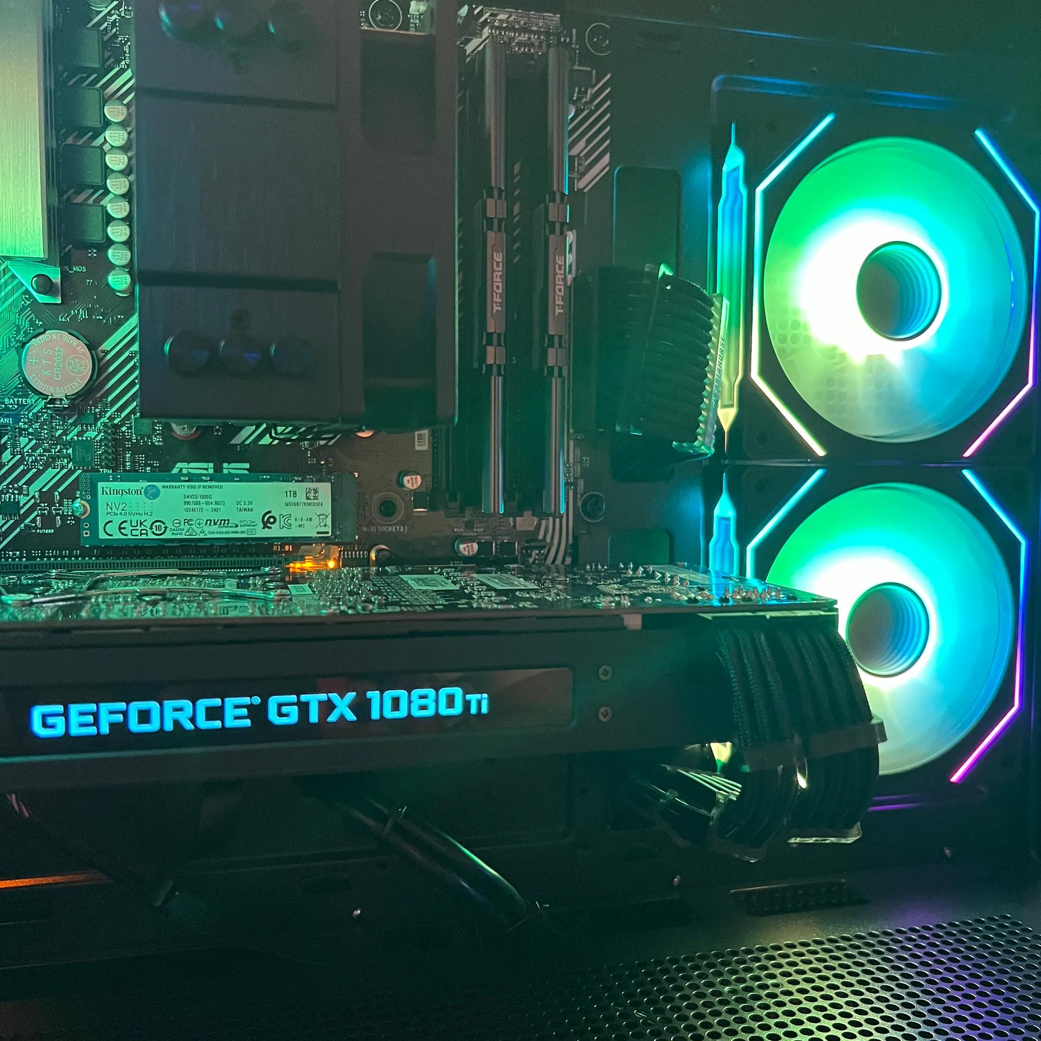Geforce GTX 1080ti Custom Built Gaming PC with Ryzen 5 3600,1 TB M.2 SSD...