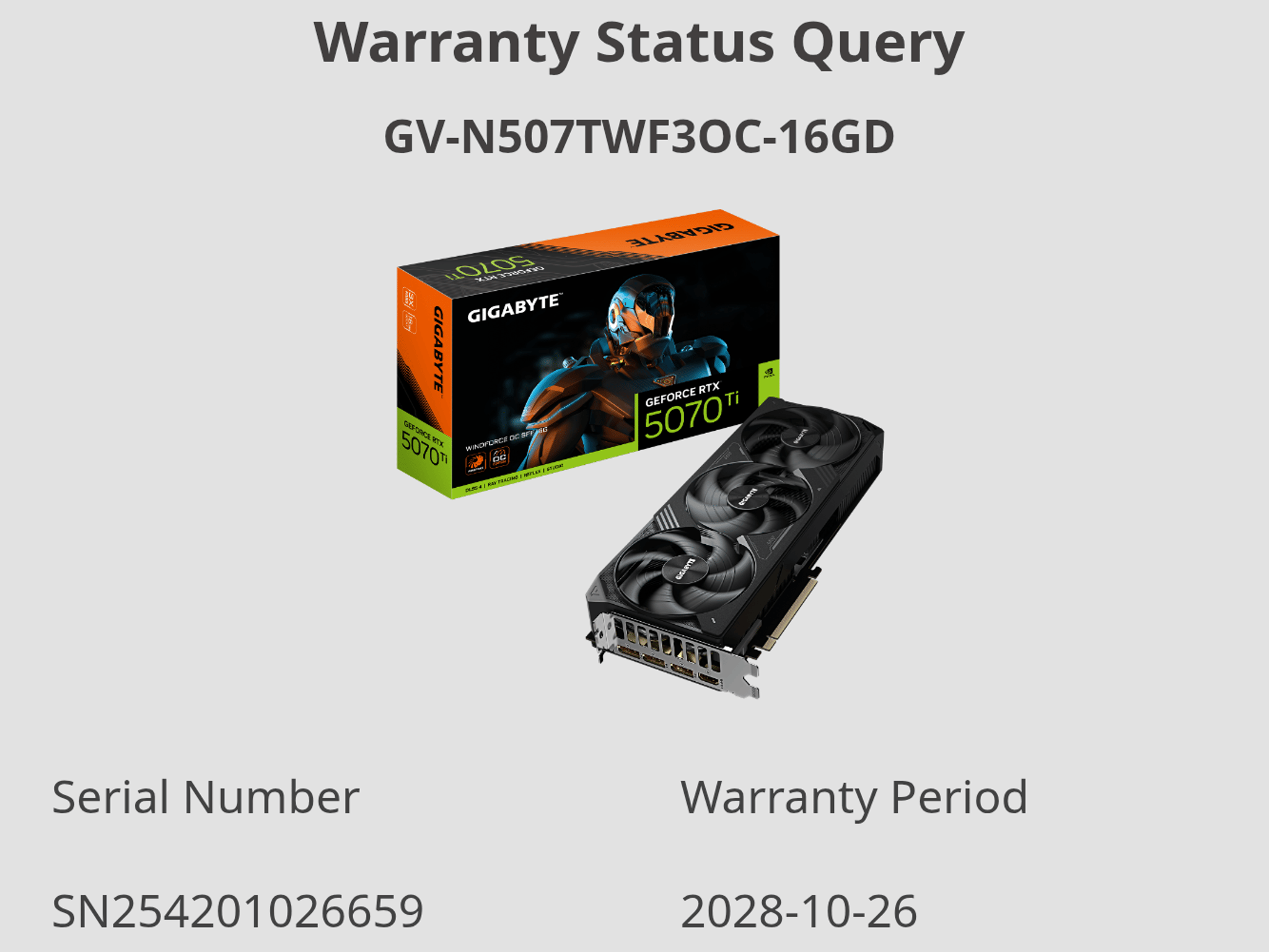 Gigabyte WINDFORCE OC SFF GeForce RTX 5070 Ti