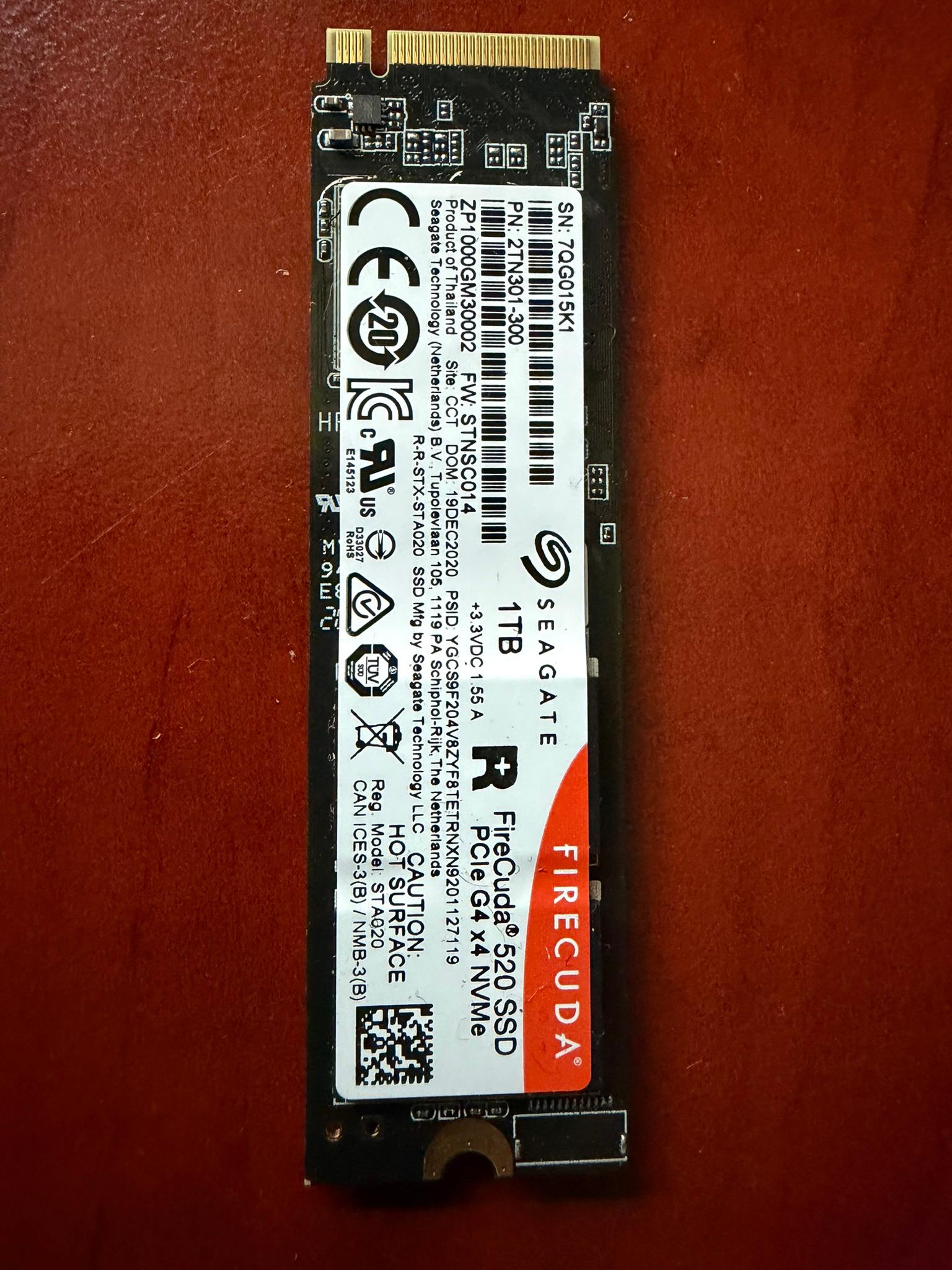 Seagate FireCuda 520 1TB SSD PCIE Gen4x4