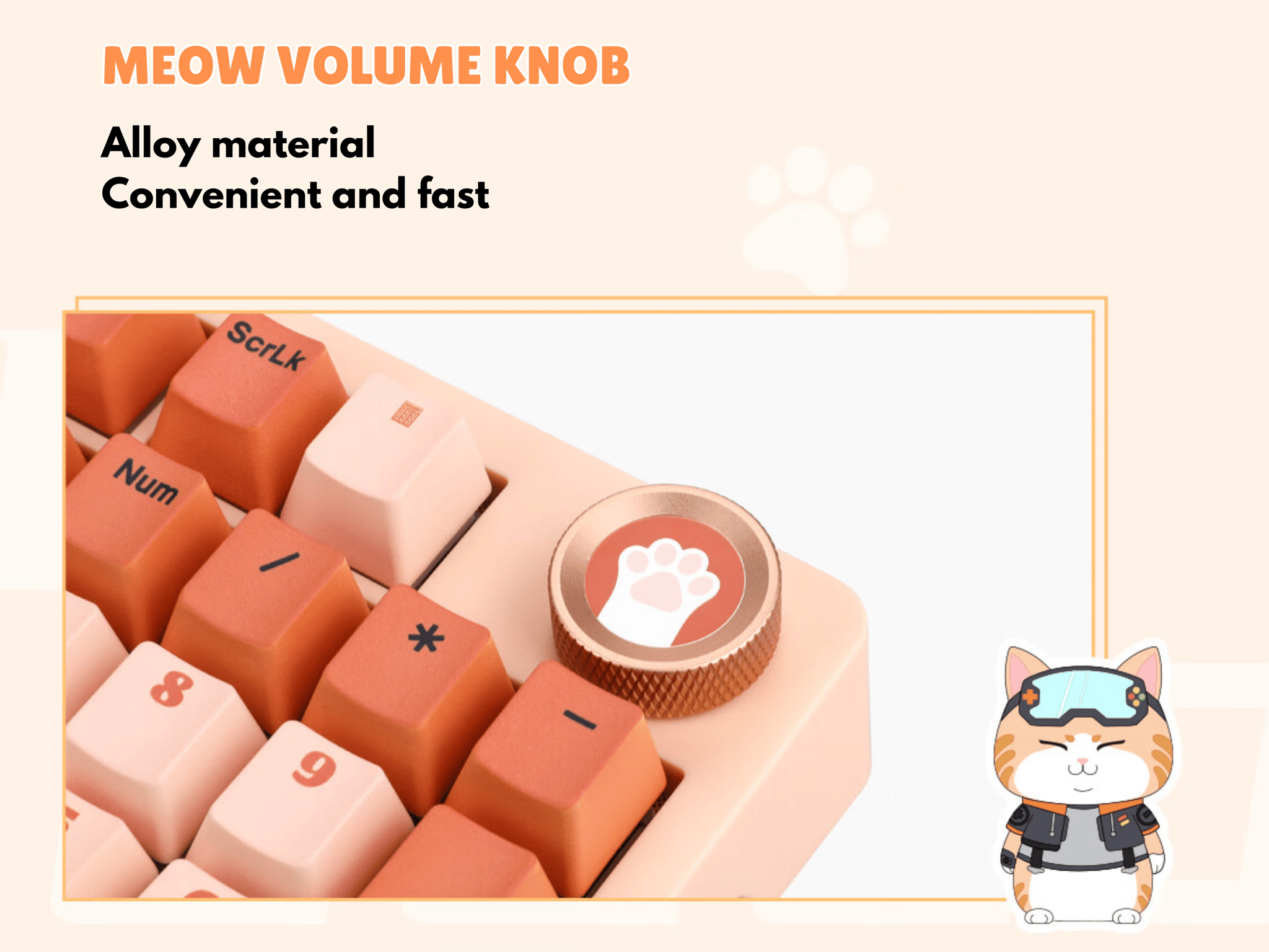 Colorful Gameow Mechanical Gaming Keyboard, Thermal Sublimation PBT Key Cap With Vibrant Cute Design