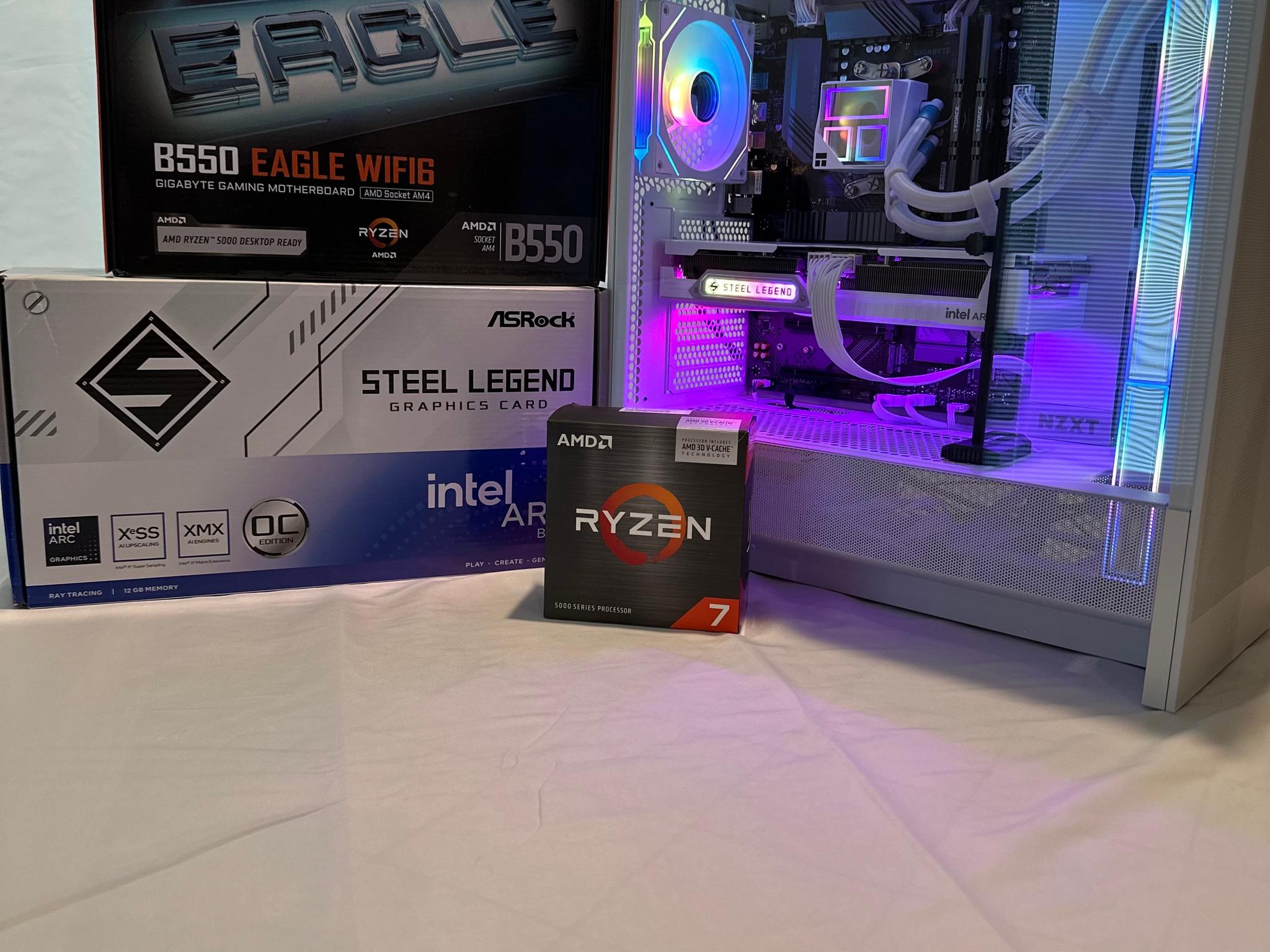 R7 5700X3D / ASRock Steel Legend OC Edition (Intel) ARC B580 12GB - Mid Tower Gaming PC