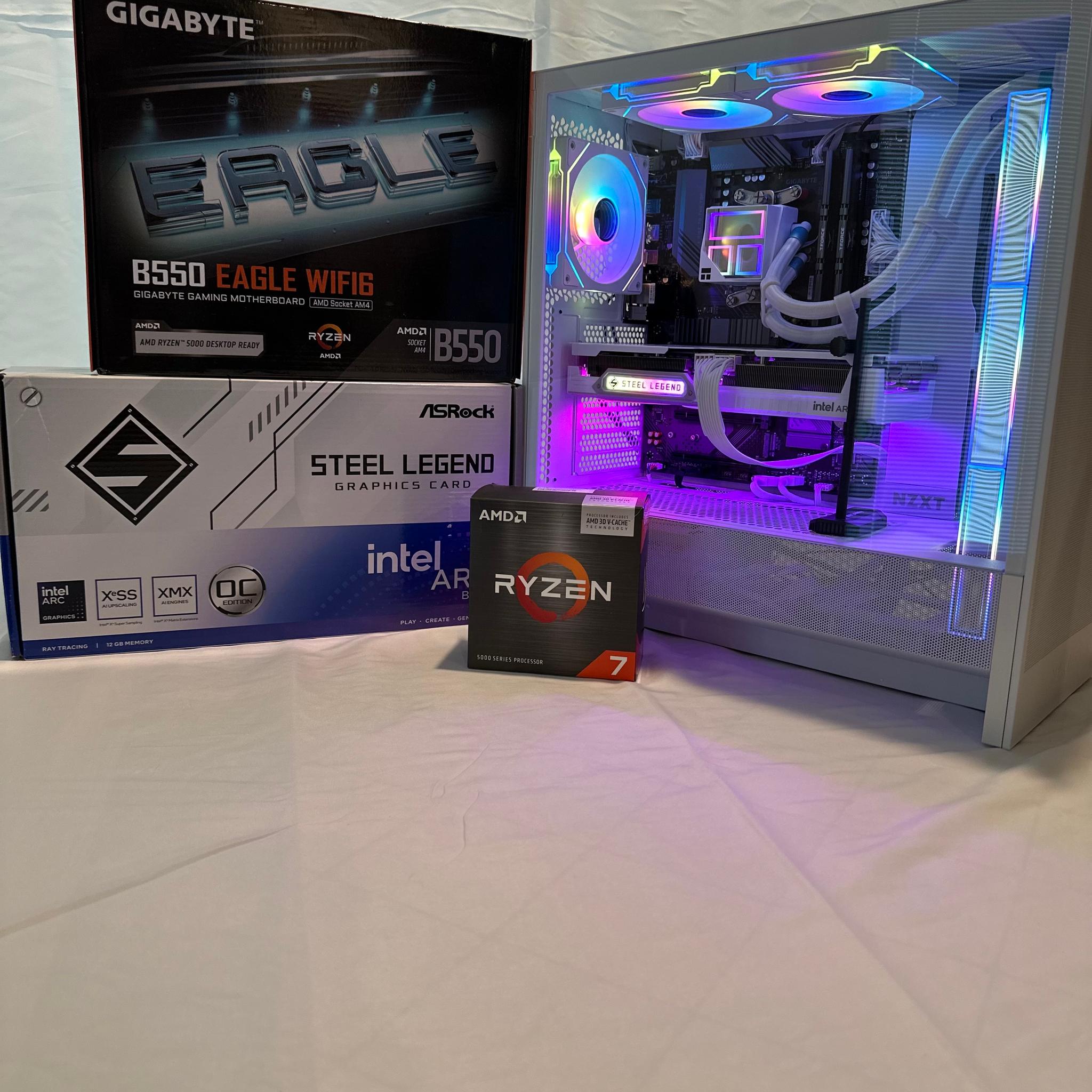 R7 5700X3D / ASRock Steel Legend OC Edition (Intel) ARC B580 12GB - Mid Tower Gaming PC