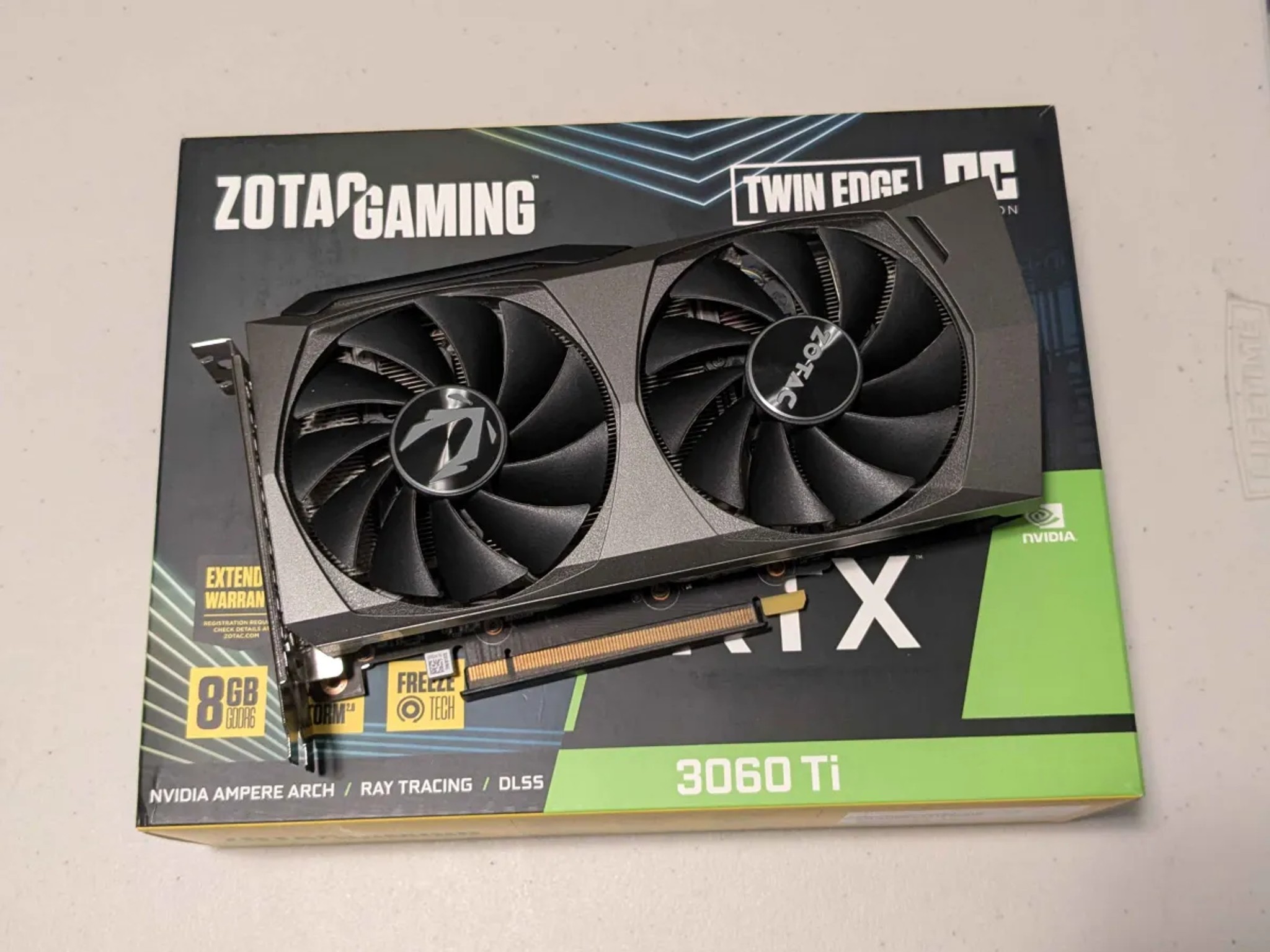 Nvidia GeForce RTX 3060 Ti 8GB Zotac Twin Edge OC (one year used, original box)