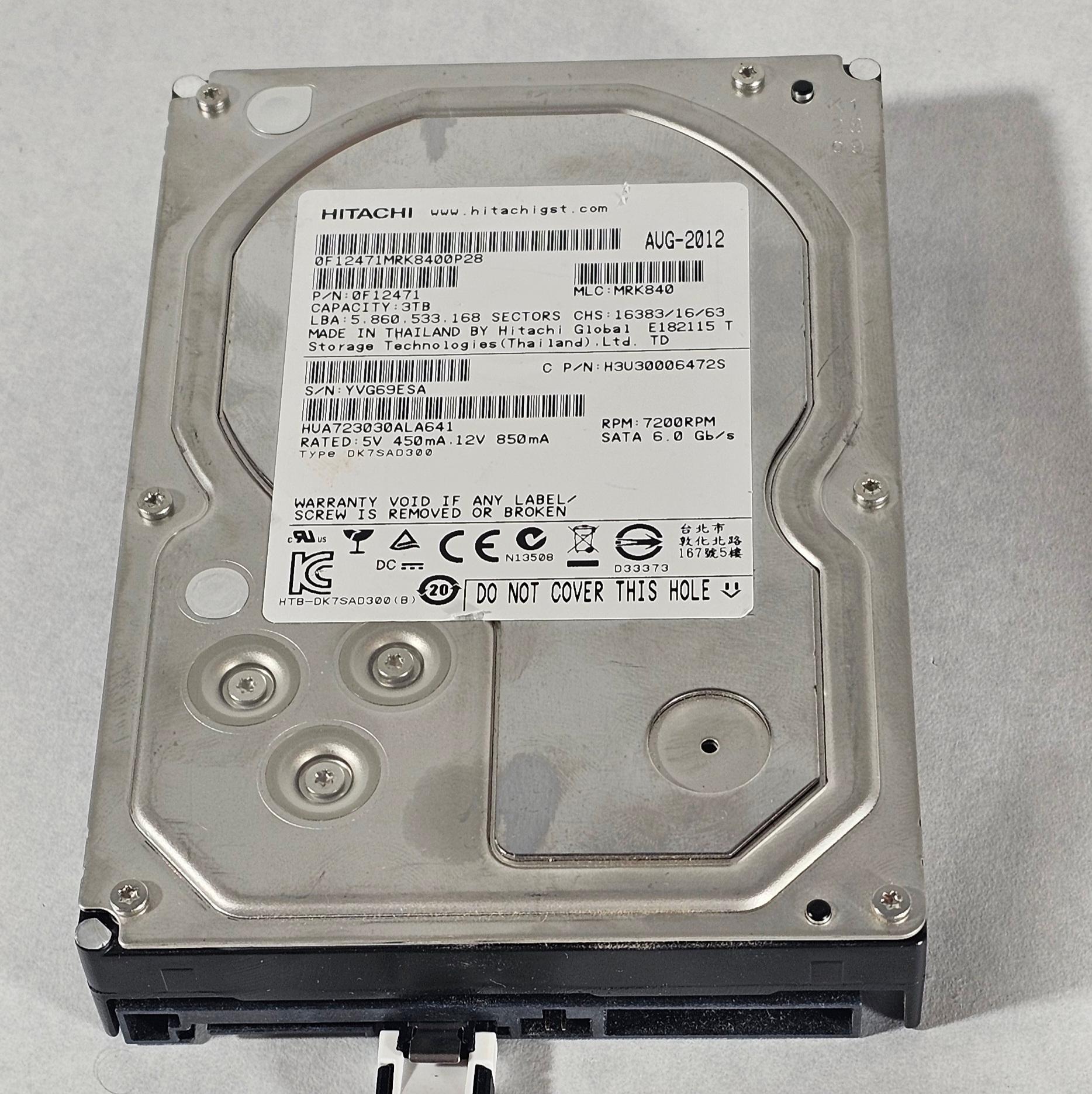 3TB 3.5" HDD Hard Drive HITACHI