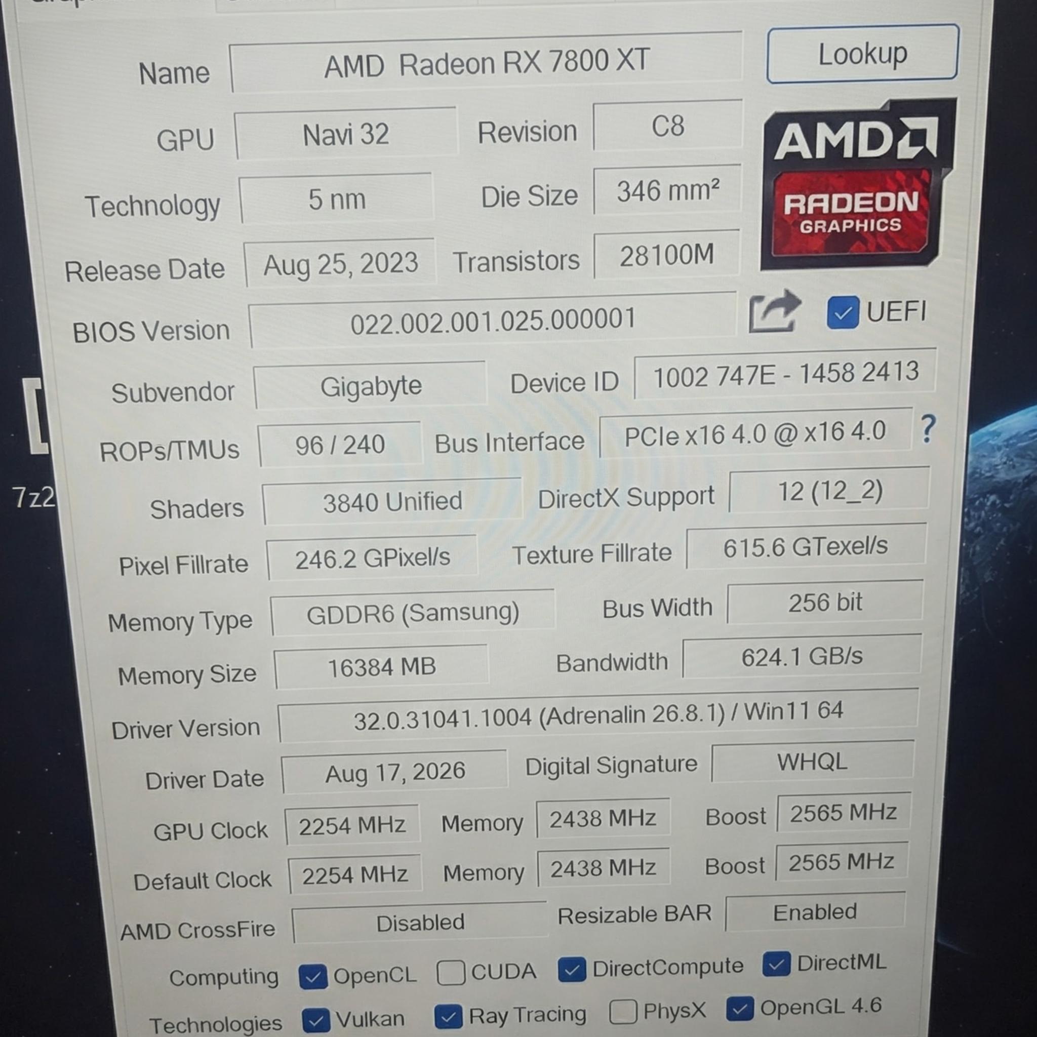 GIGABYTE Radeon RX 7800 XT GAMING OC 16G