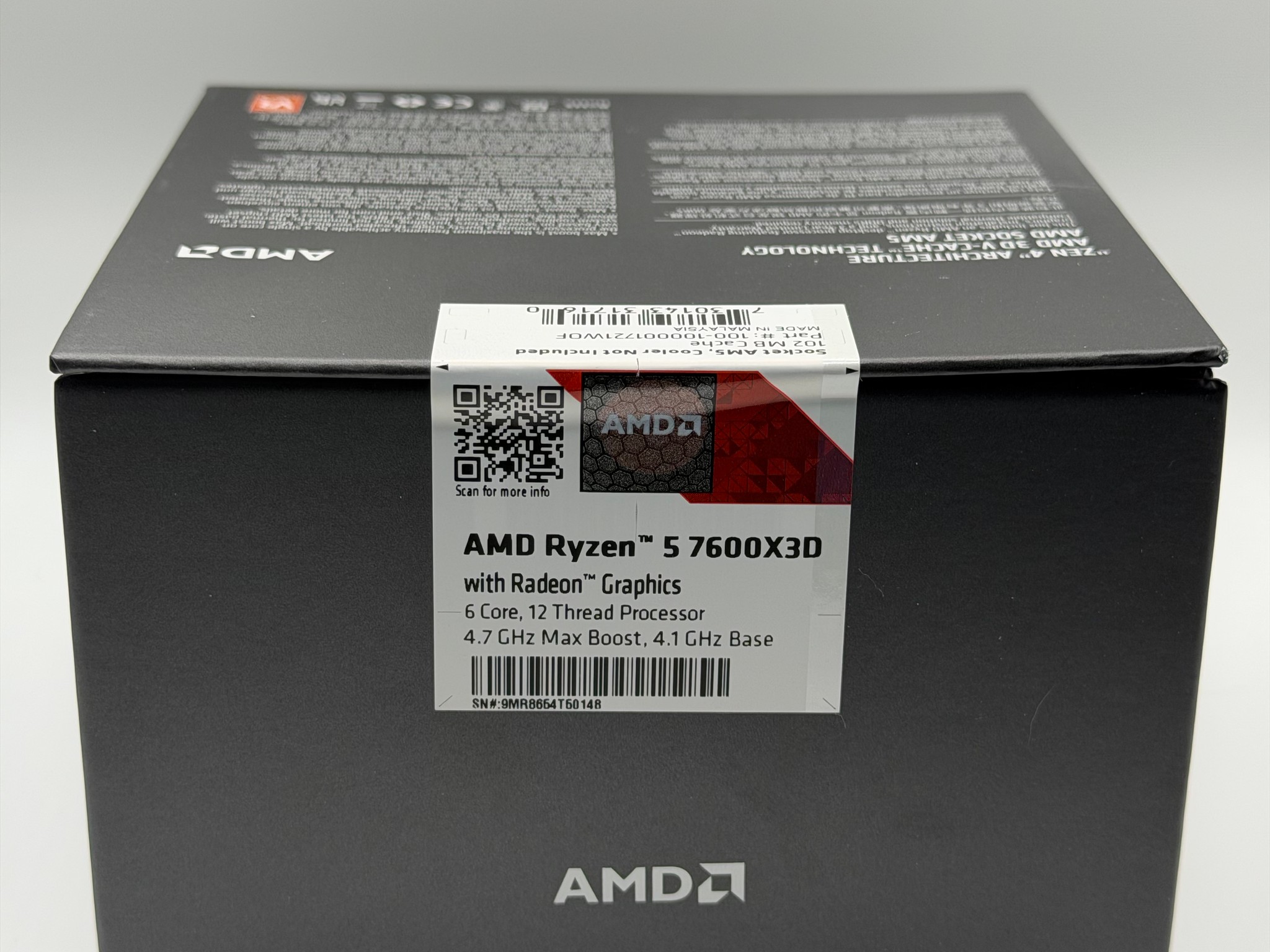 AMD Ryzen 5 7600X3D with Radeon Graphics 6 Core 12 Thread Zen 4