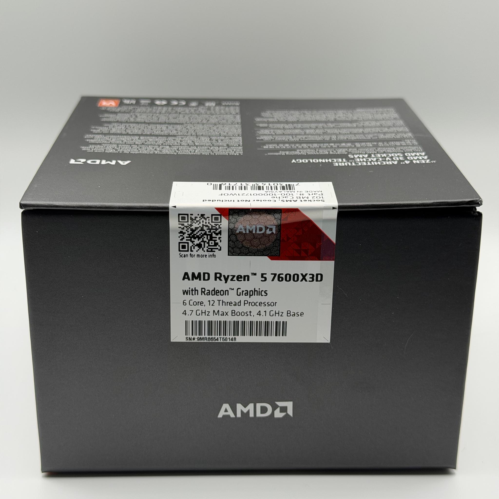 AMD Ryzen 5 7600X3D with Radeon Graphics 6 Core 12 Thread Zen 4