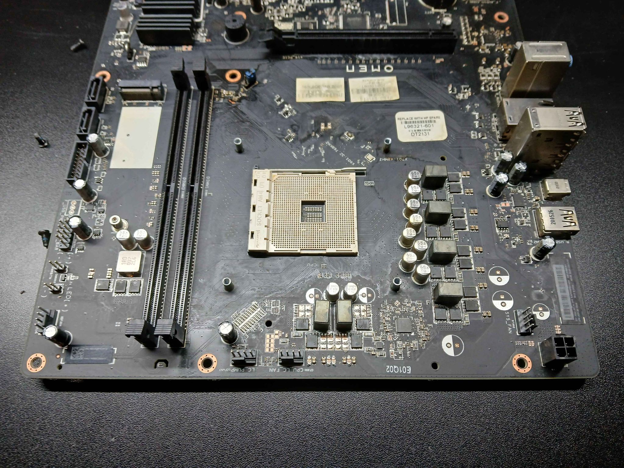 Broken HP Omen am4 m-atx motherboard & cpu cooler