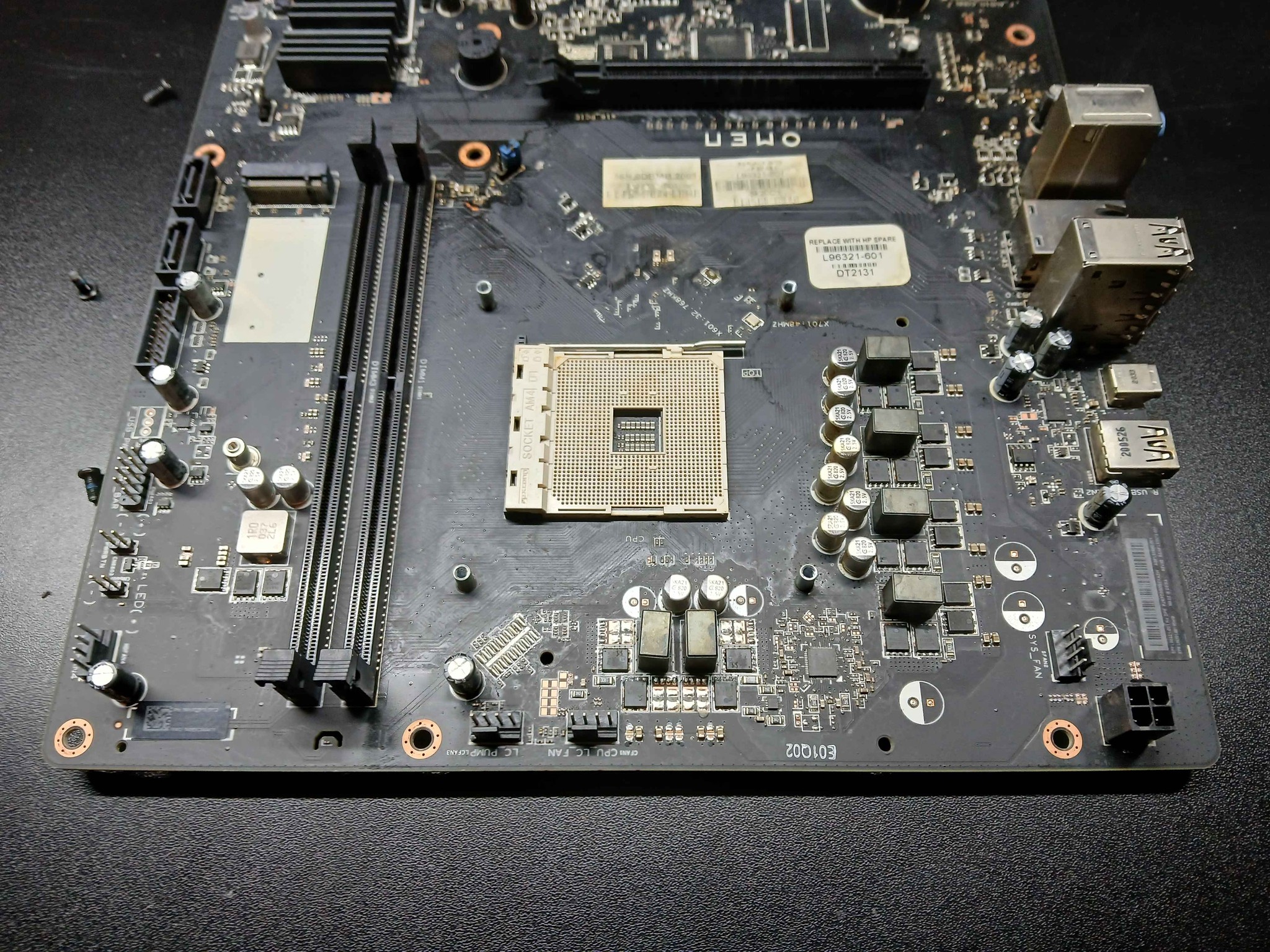 Broken HP Omen am4 m-atx motherboard & cpu cooler