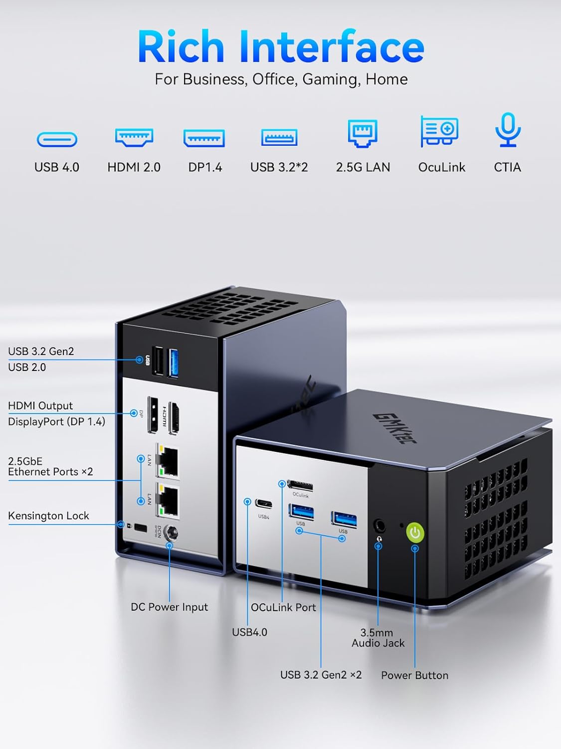 Ryzen 7 7735HS + 32GB DDR5 RAM + 1TB NVME SSD GMKtec NucBox K16 Mini PC
