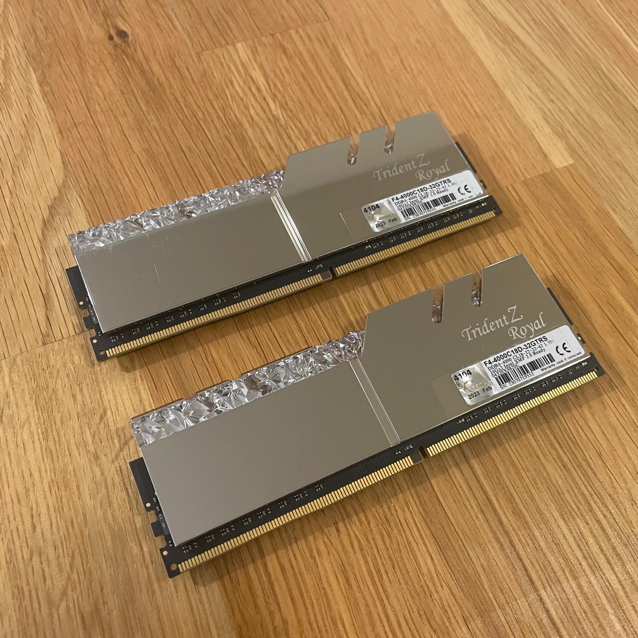 32GB - 4000Mhz - Gskill Trident Z Royal RGB DDR4 Ram