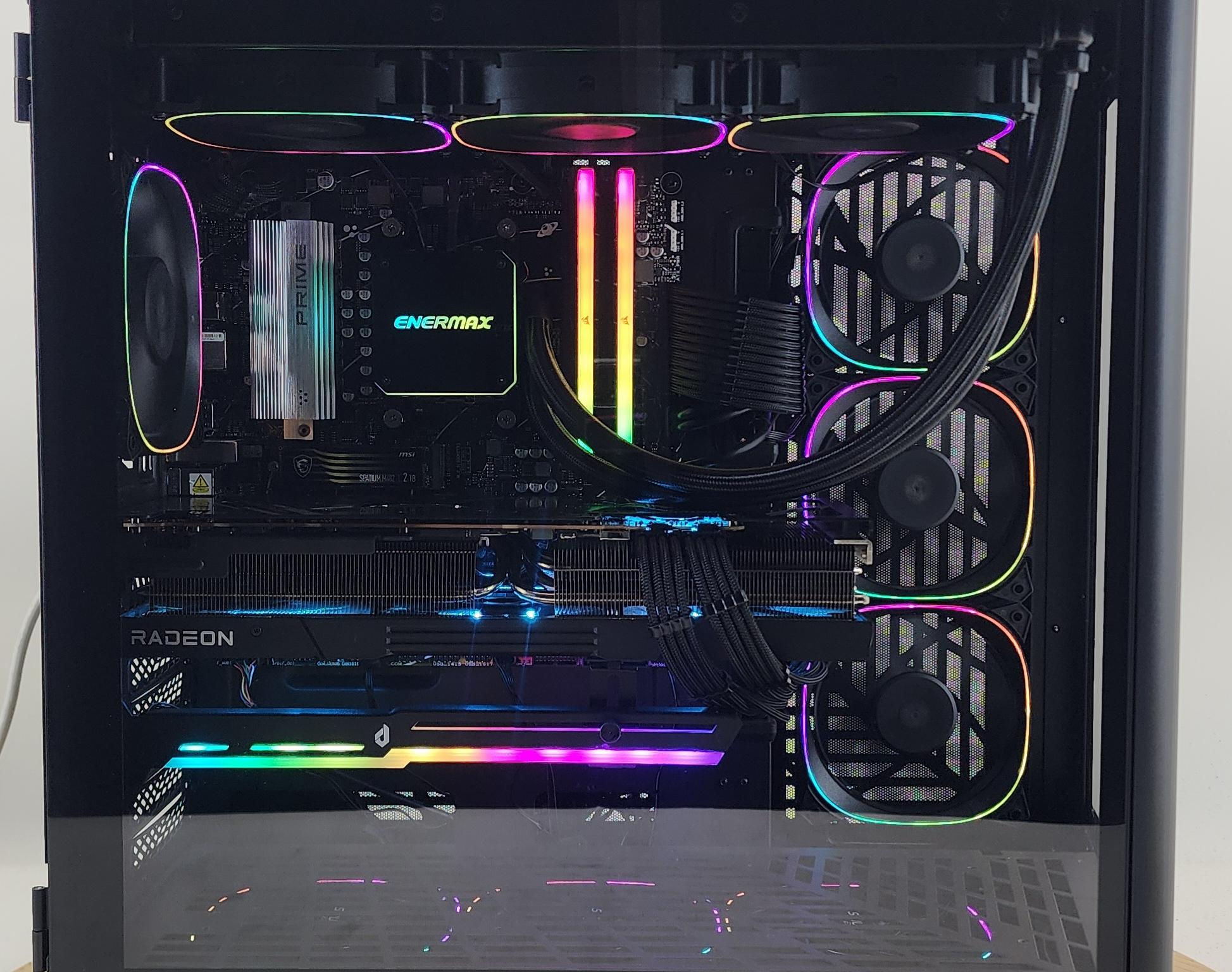 Gaming PC Ryzen 9 9900X 48GB RAM 2TB SSD RX 7900 XTX 24GB Windows 11 Computer