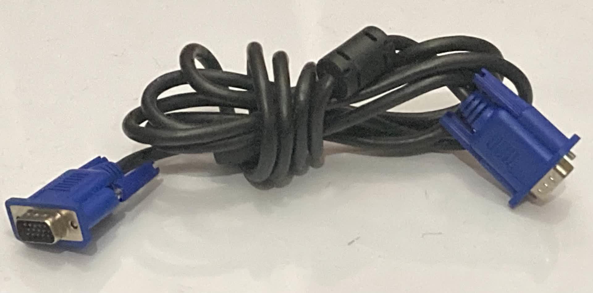 VGA Monitor Video Display 15-Pin Male-To-Male Cable PC Cord With Locking Screws