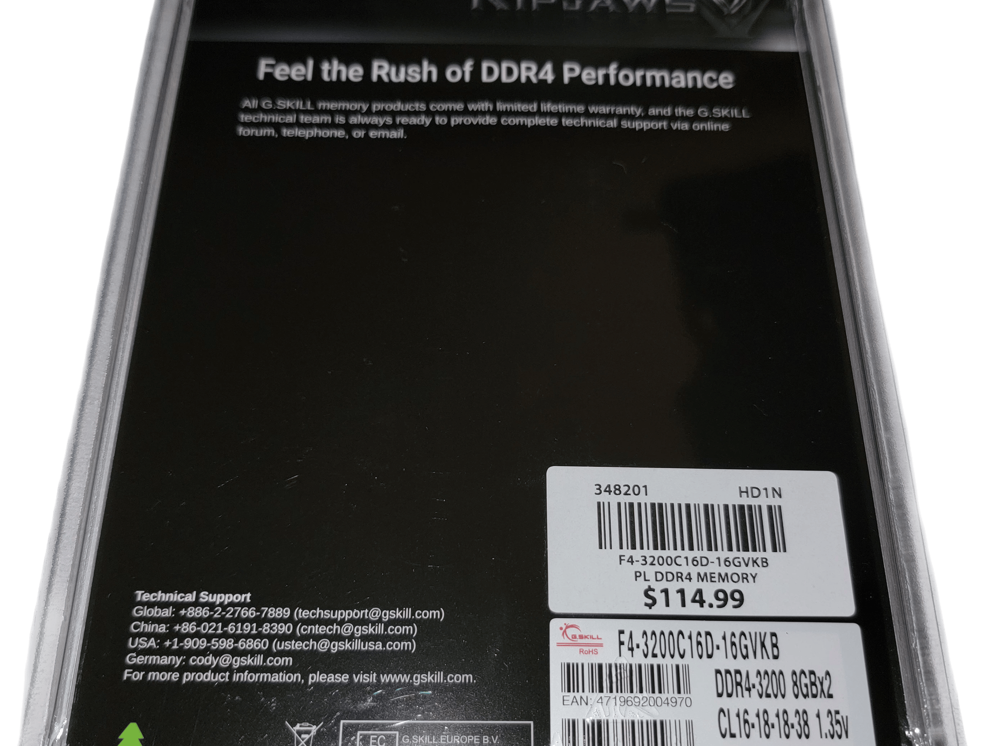 G.Skill Ripjaws V 16GB (2 x 8GB) DDR4 3200Mhz CL16-18-18-38 Brand New