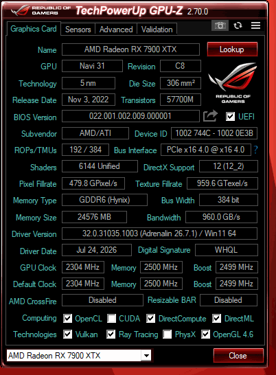 AMD Radeon RX 7900 XTX Reference
