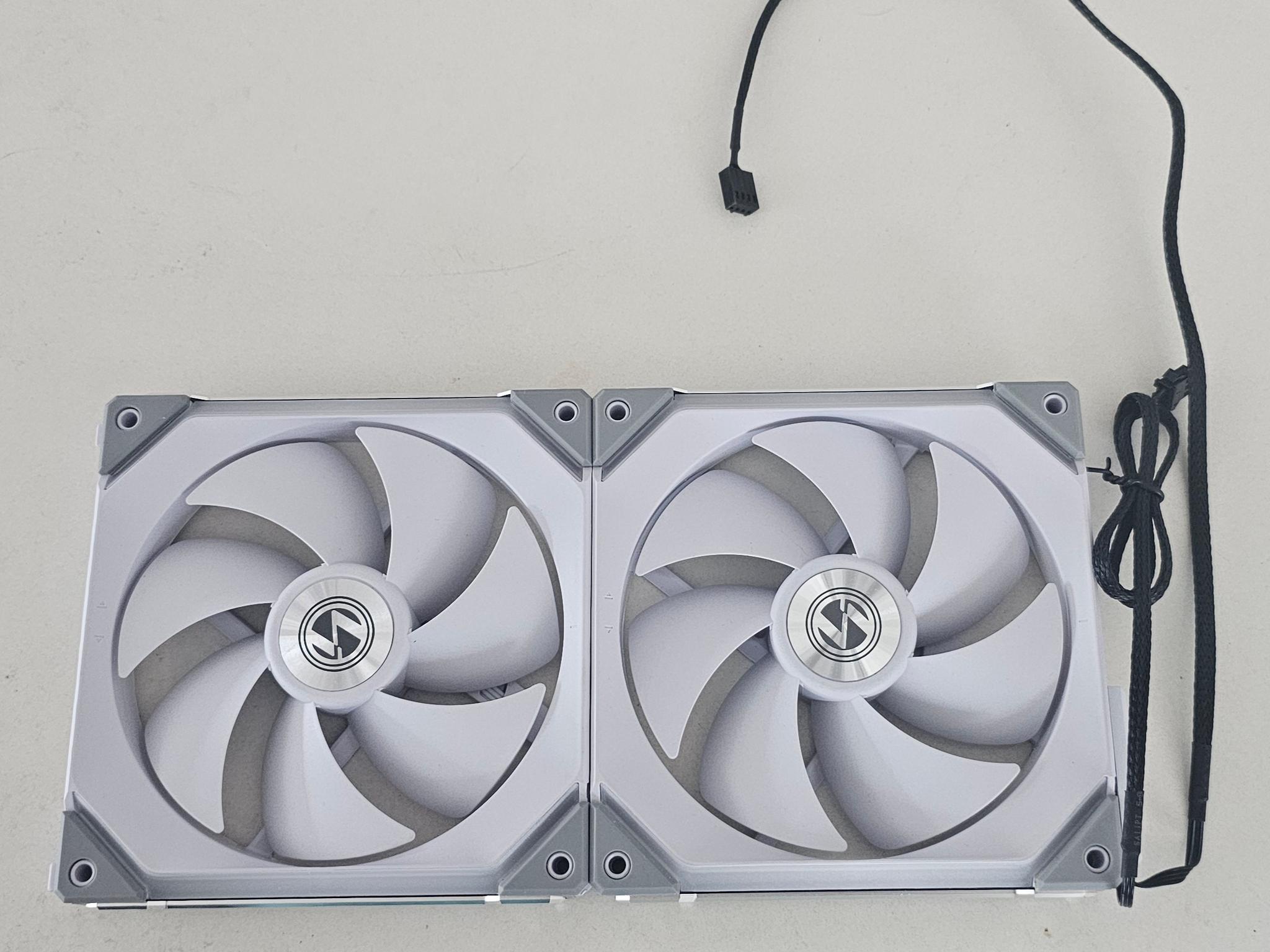 Lian Li UNI FAN SL140 RGB 140mm White — Pair (2 Fans) — V1, No Controller Needed, Tested Working